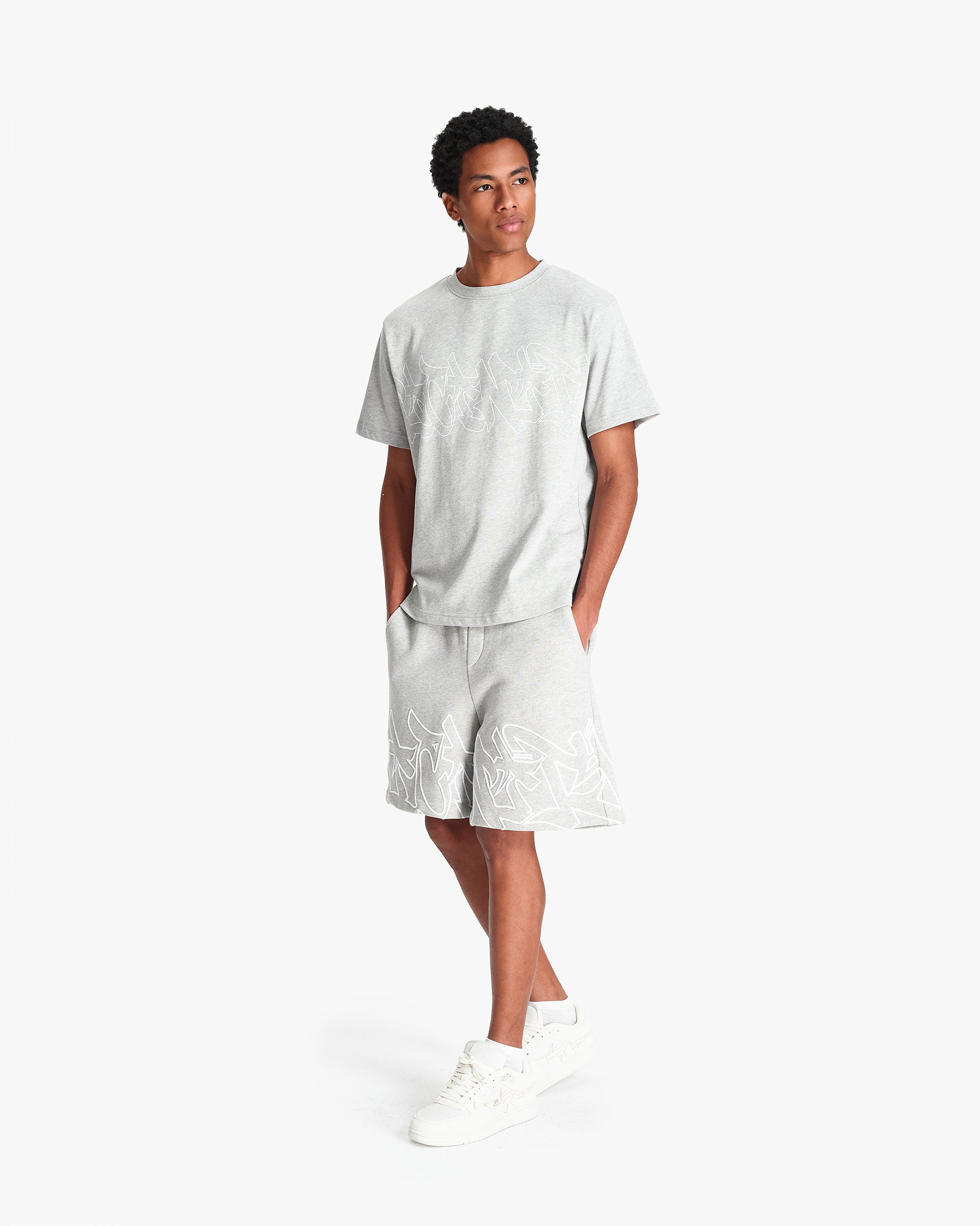 GRAFFITI TEE GREY MELANGE