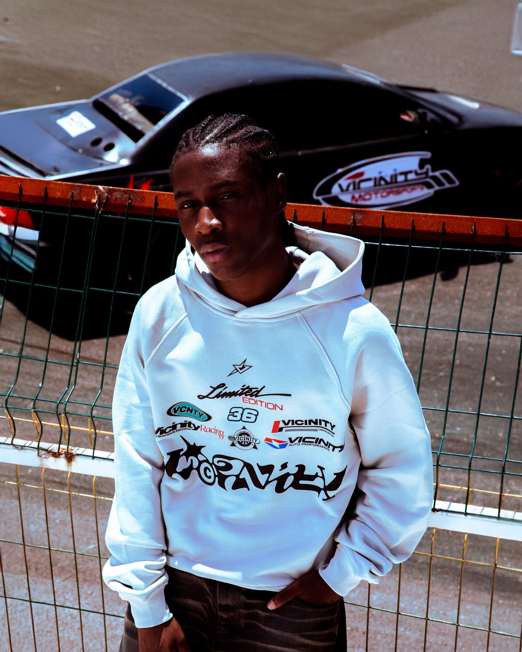 RACING LOGOS HOODIE GREY