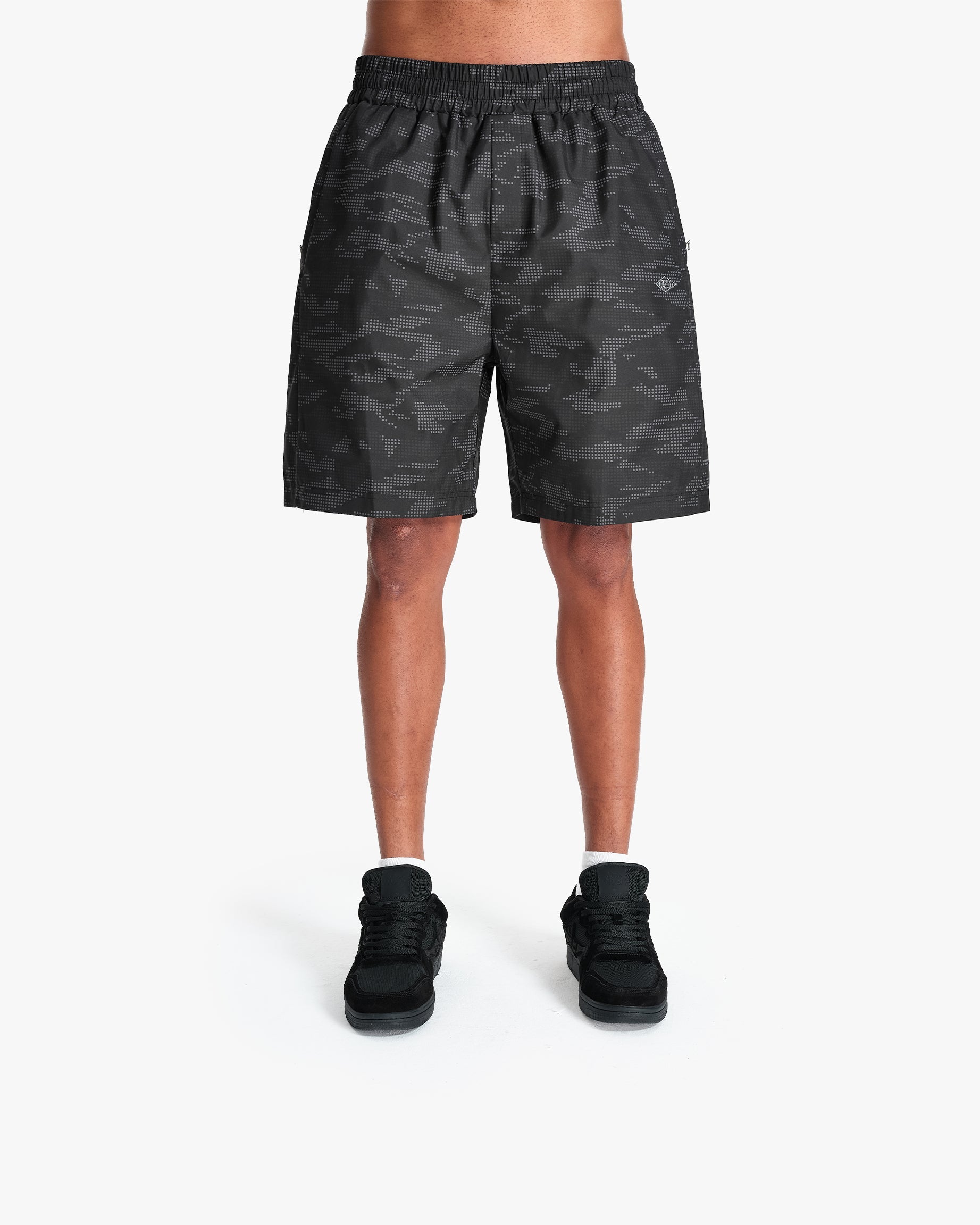 TRACK SHORTS DOTTED CAMO BLACK