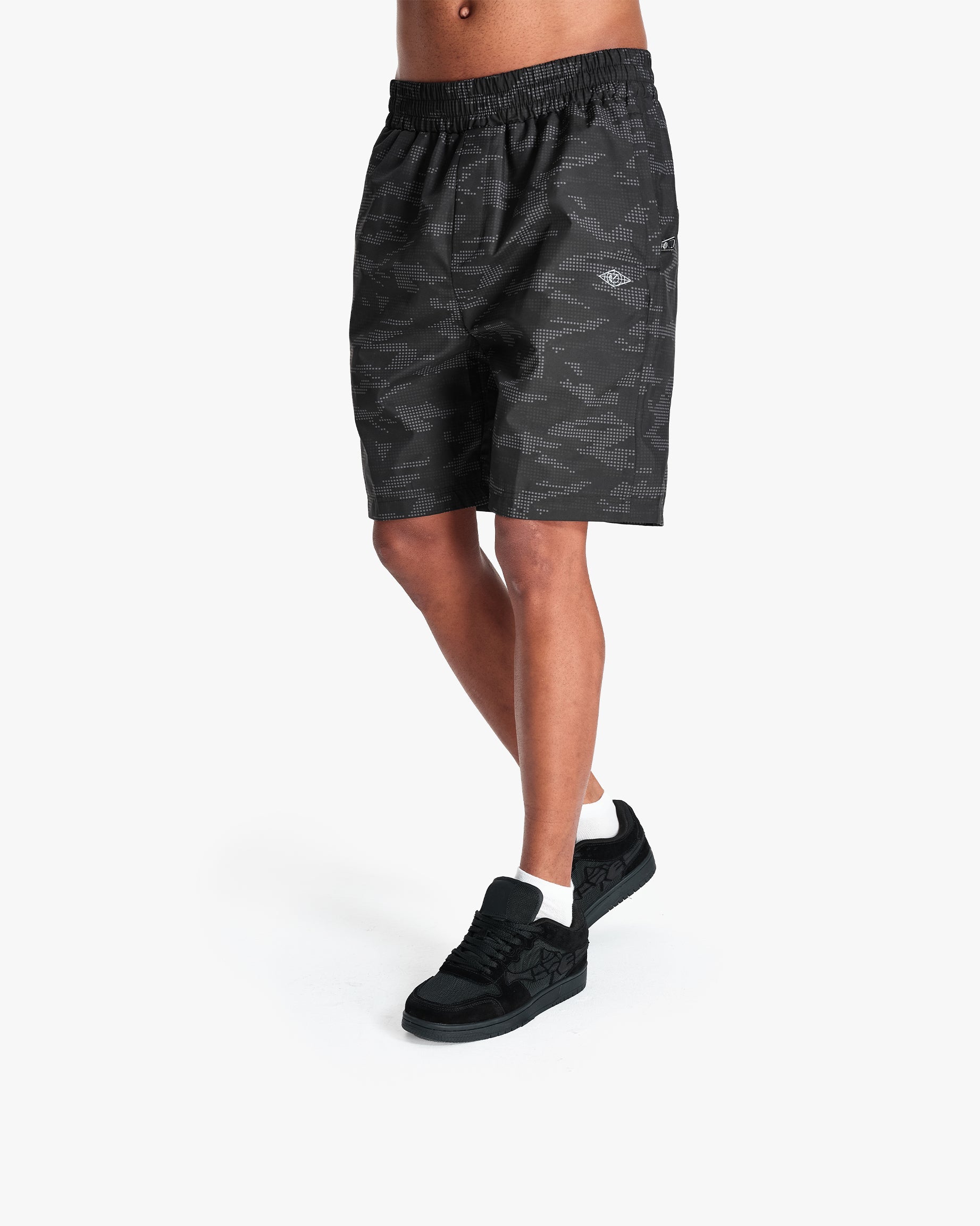 TRACK SHORTS DOTTED CAMO BLACK
