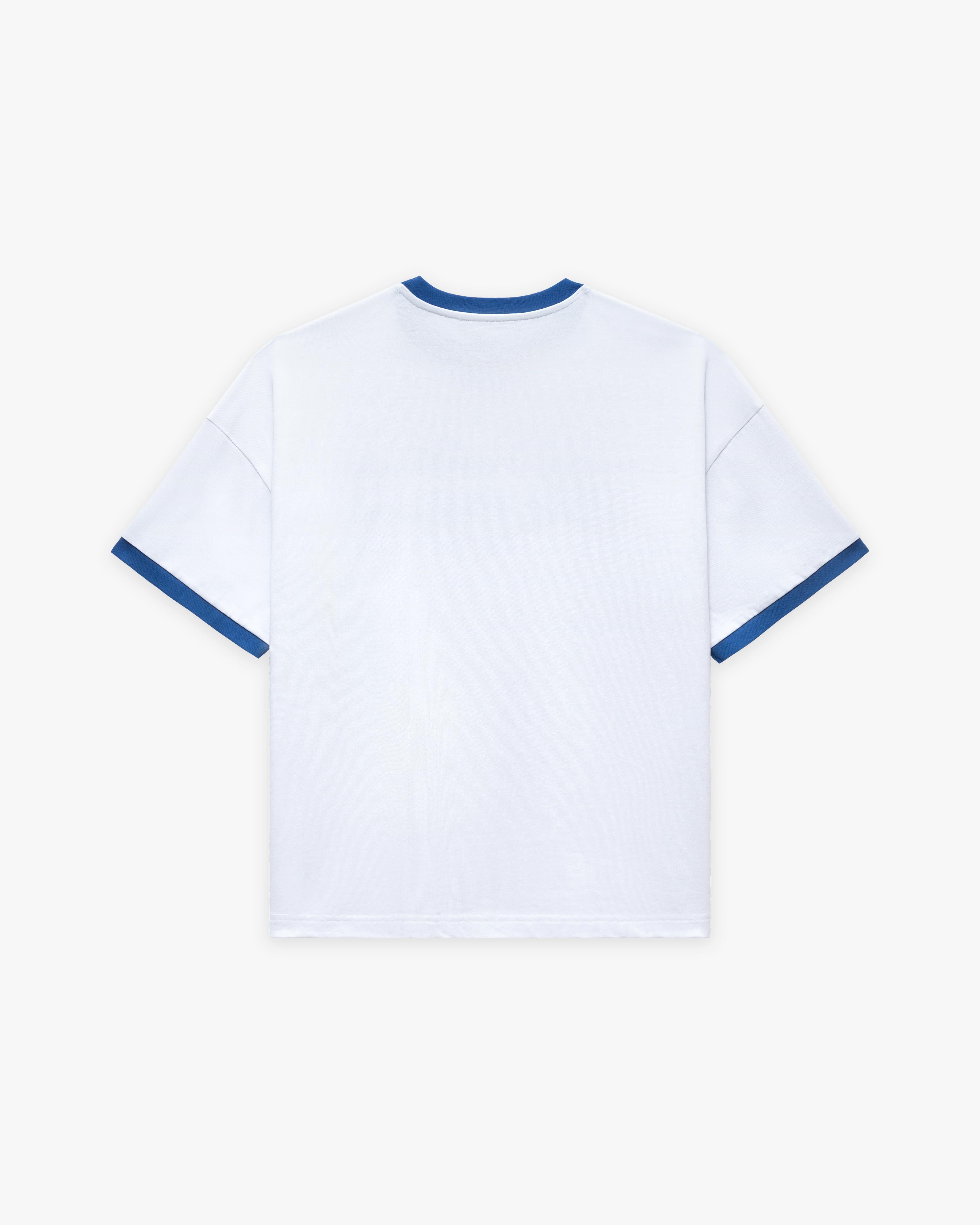 SIGNATURE TEE WHITE/BLUE