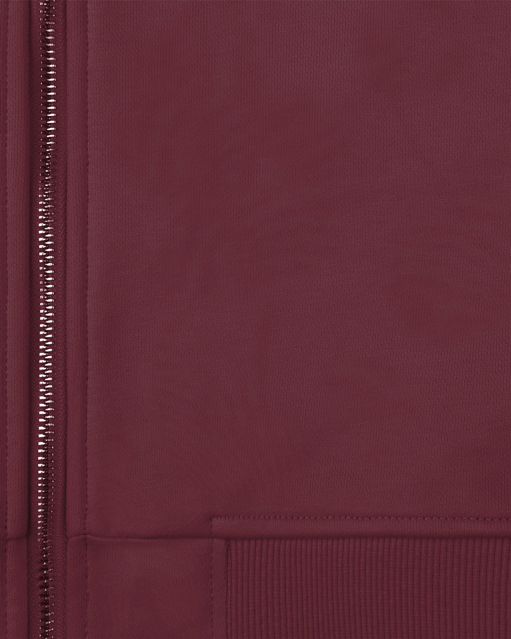 INSIDE OUT ZIP HOODIE WINE RED