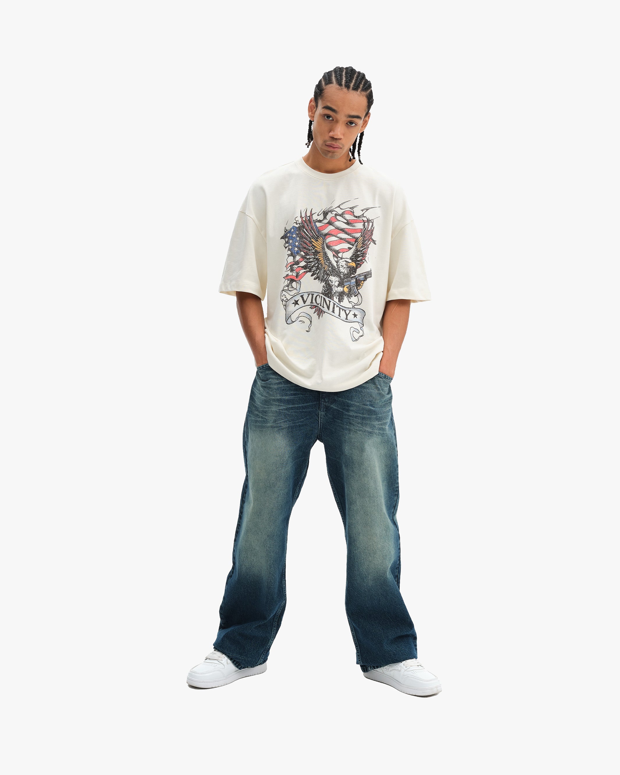 EAGLE TATTOO TEE BEIGE