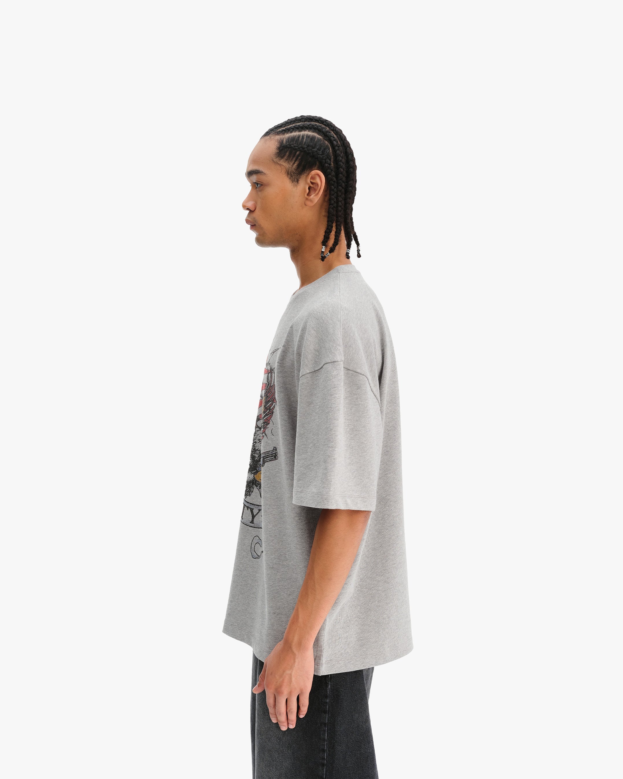 EAGLE TATTOO TEE MELANGE GREY