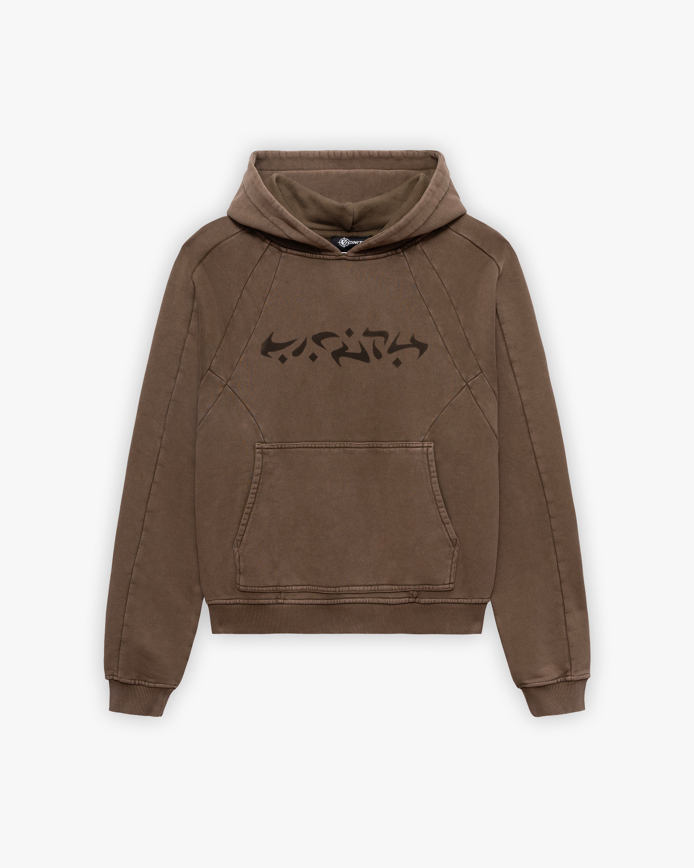 ACID WASHED HOODIE BROWN
