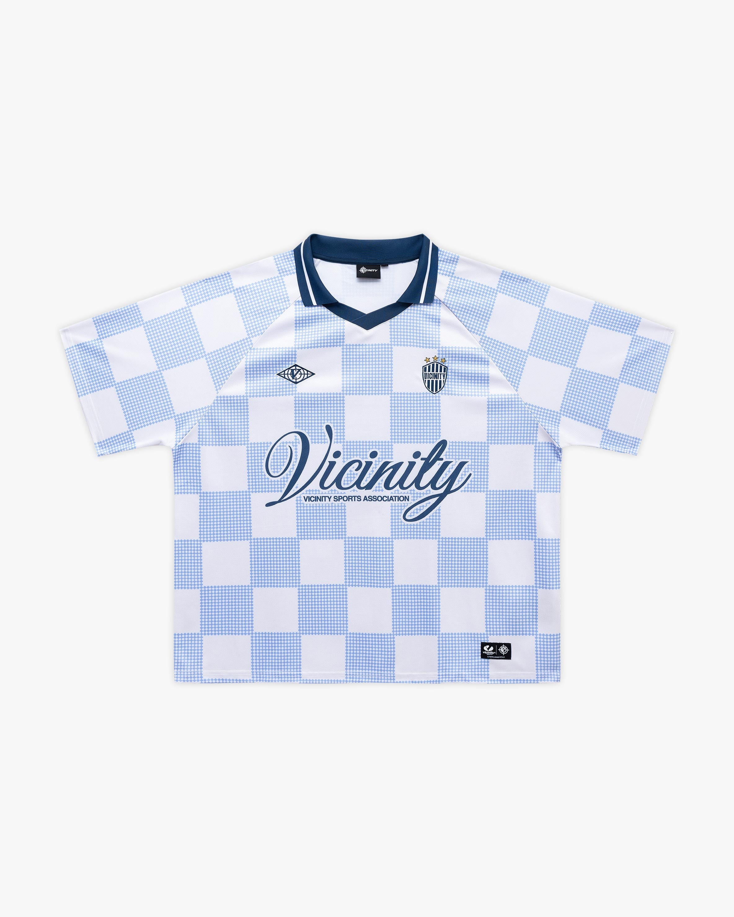 CARO CHECKER JERSEY BLUE/WHITE