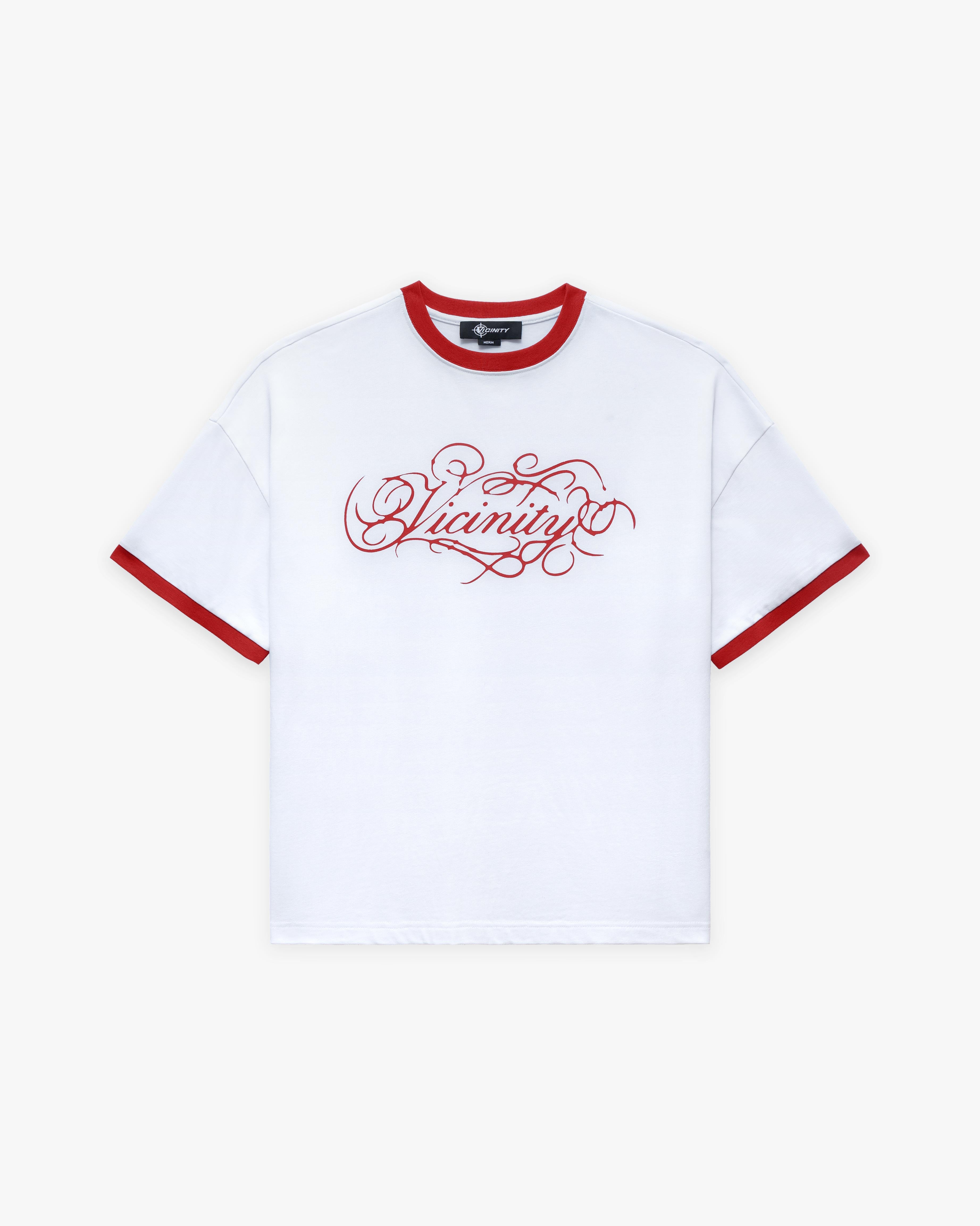 SIGNATURE TEE WHITE/RED