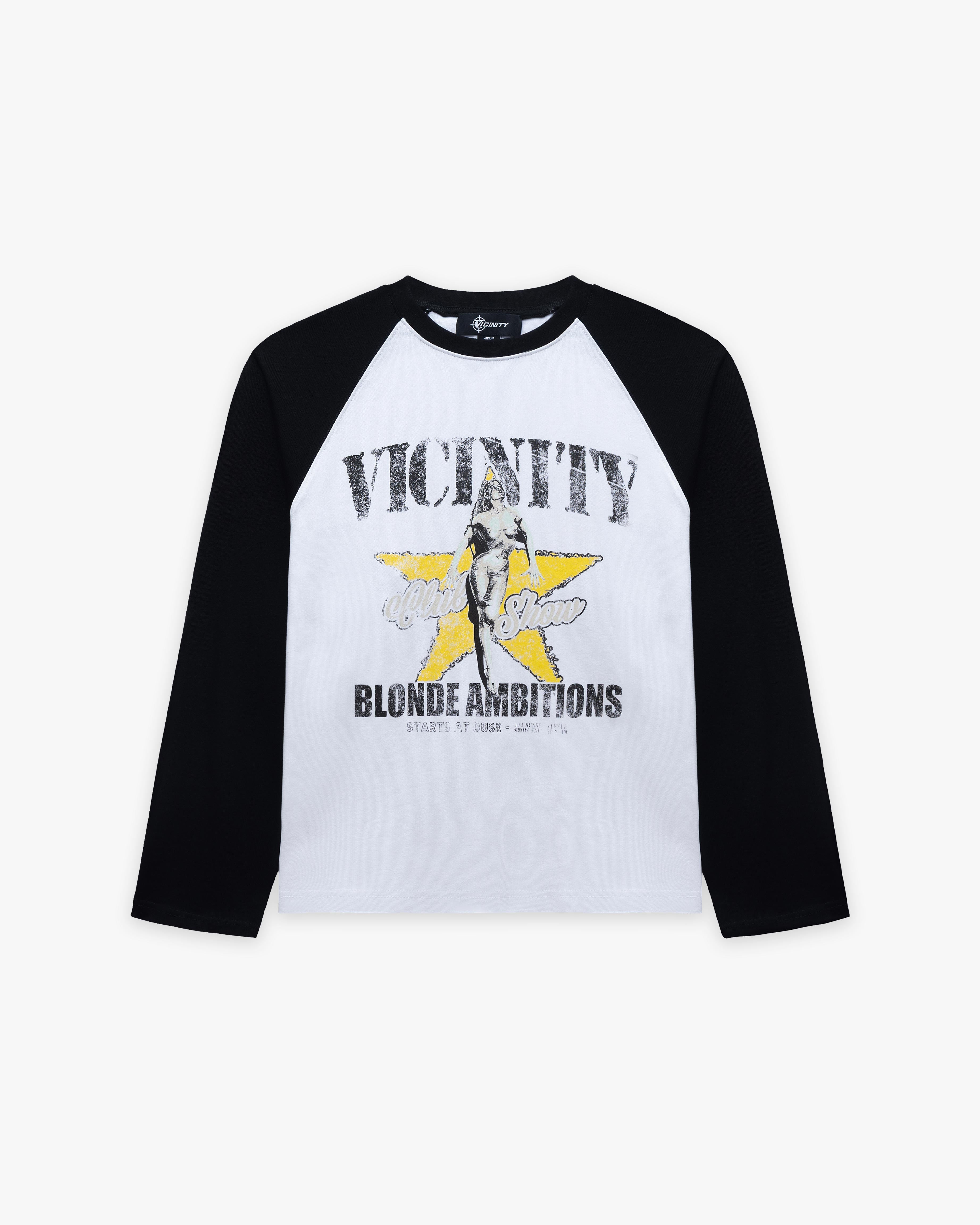 BLONDE AMBITIONS LONGSLEEVE WHITE/BLACK