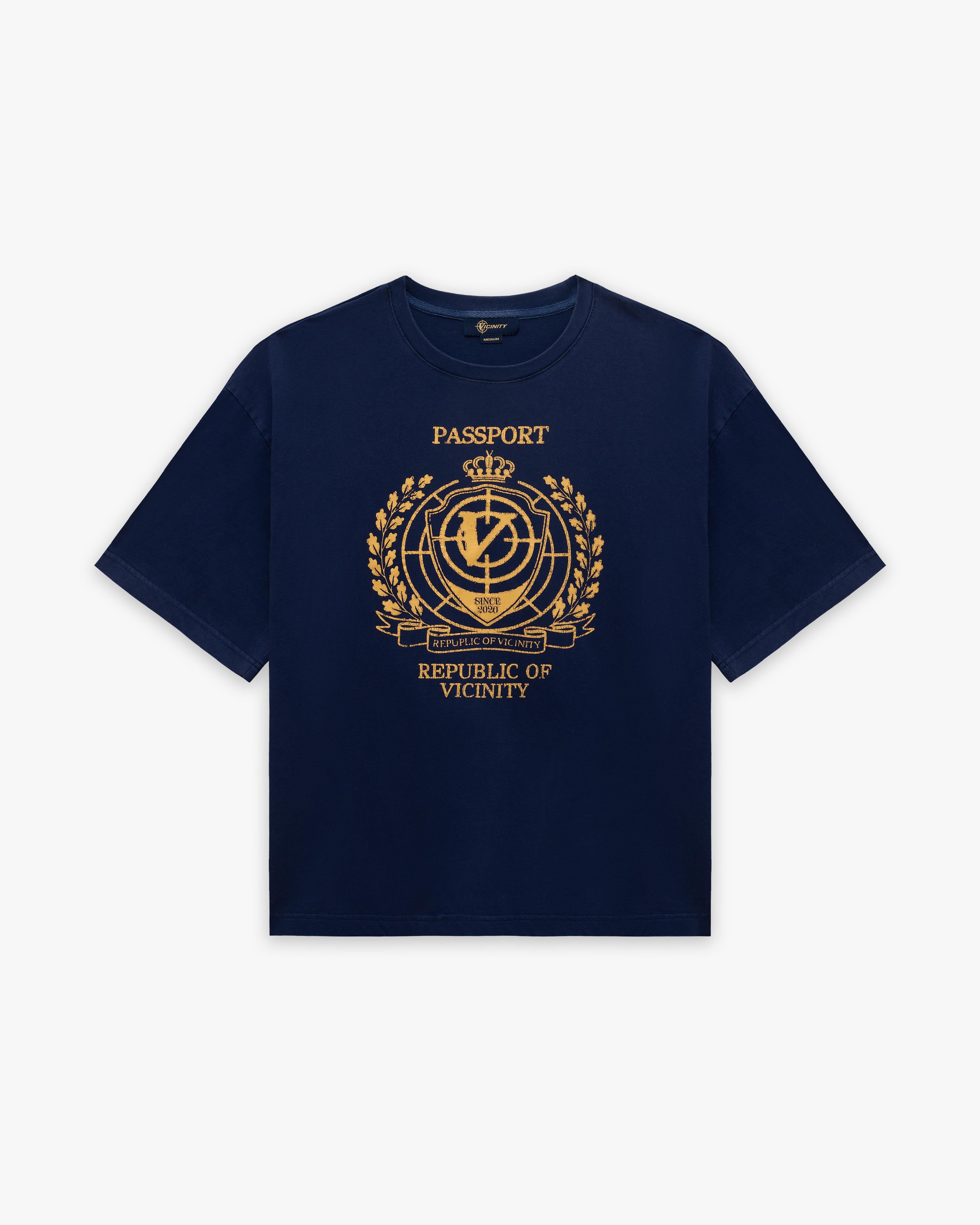 PASSPORT TEE WASHED BLUE