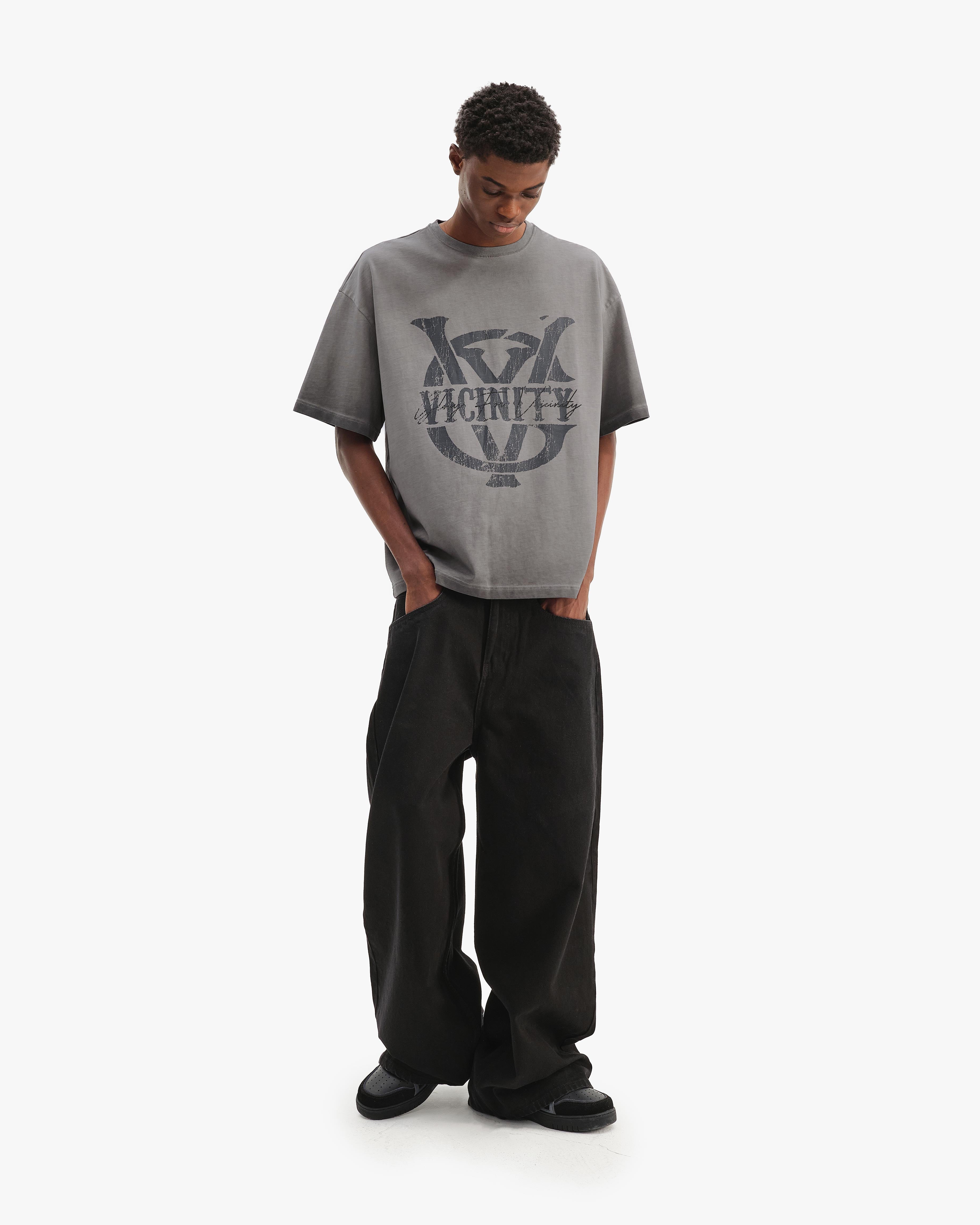 INITIALS TEE DARK GREY