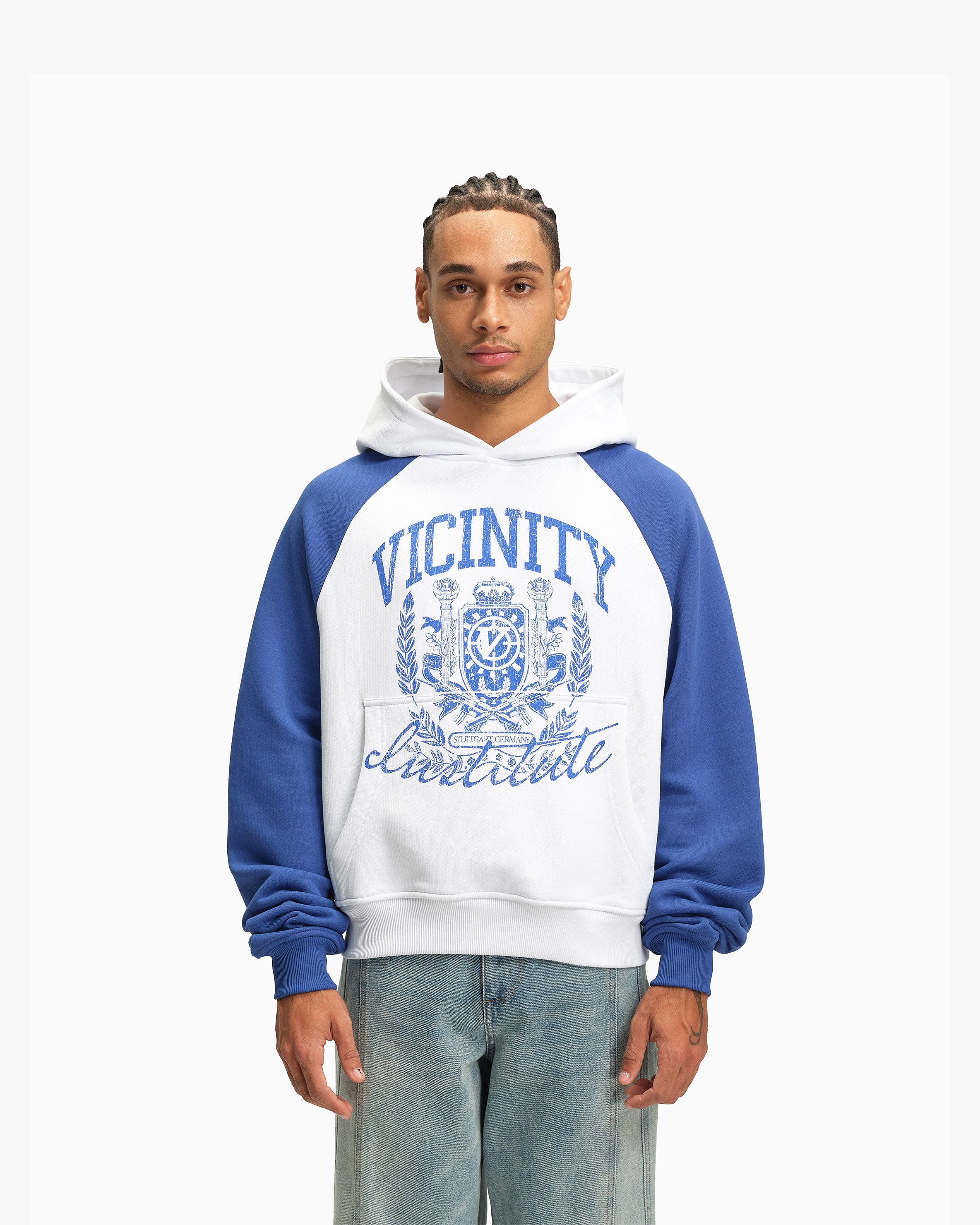 INSTITUTE HOODIE WHITE/BLUE