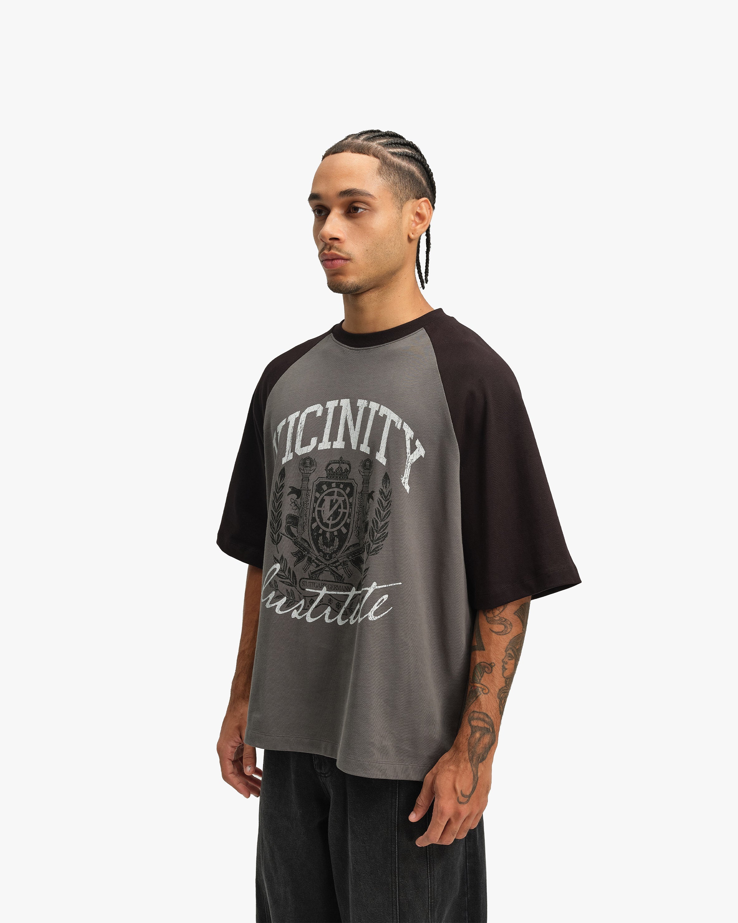 INSTITUTE TEE GREY/BLACK