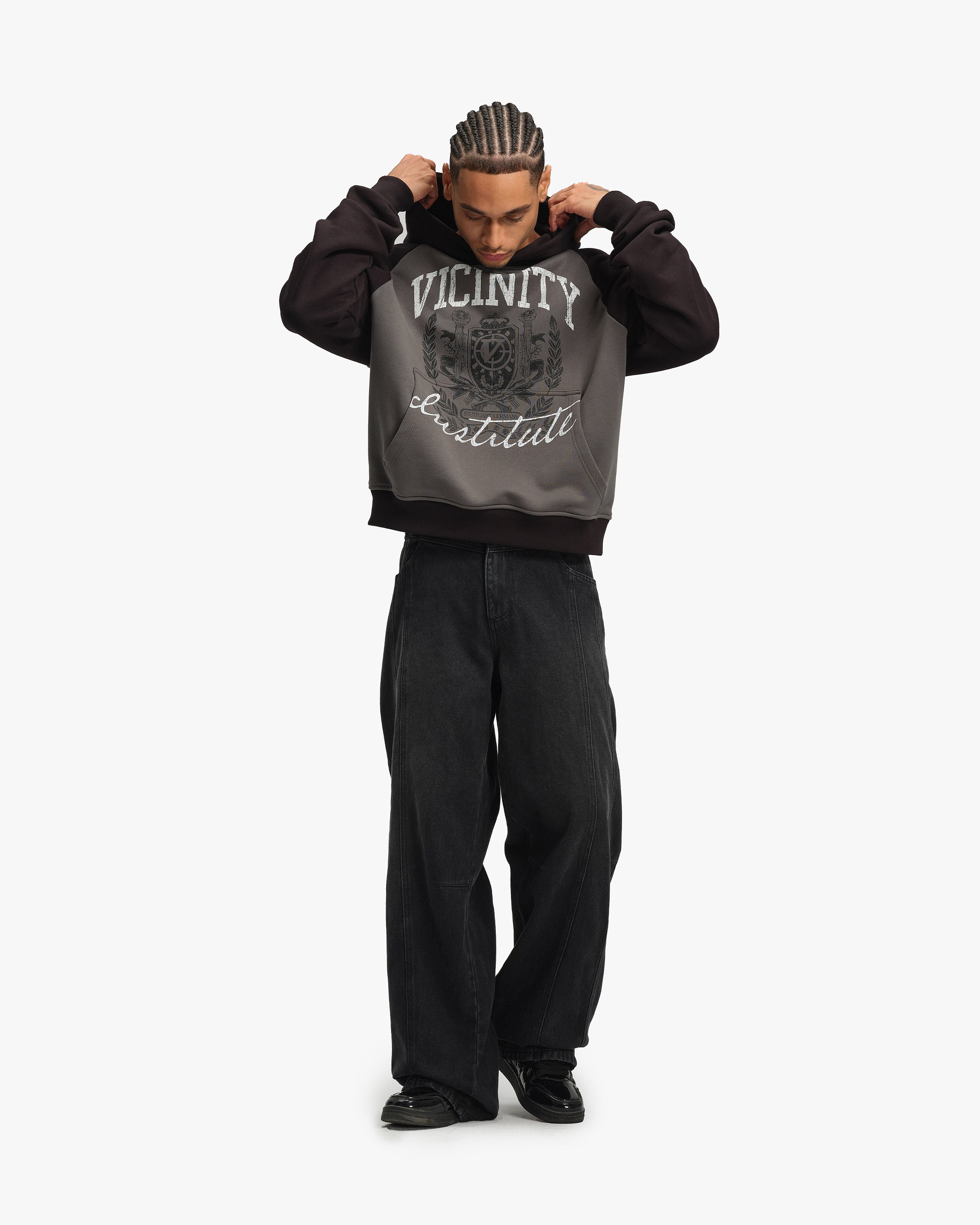 INSTITUTE HOODIE GREY/BLACK