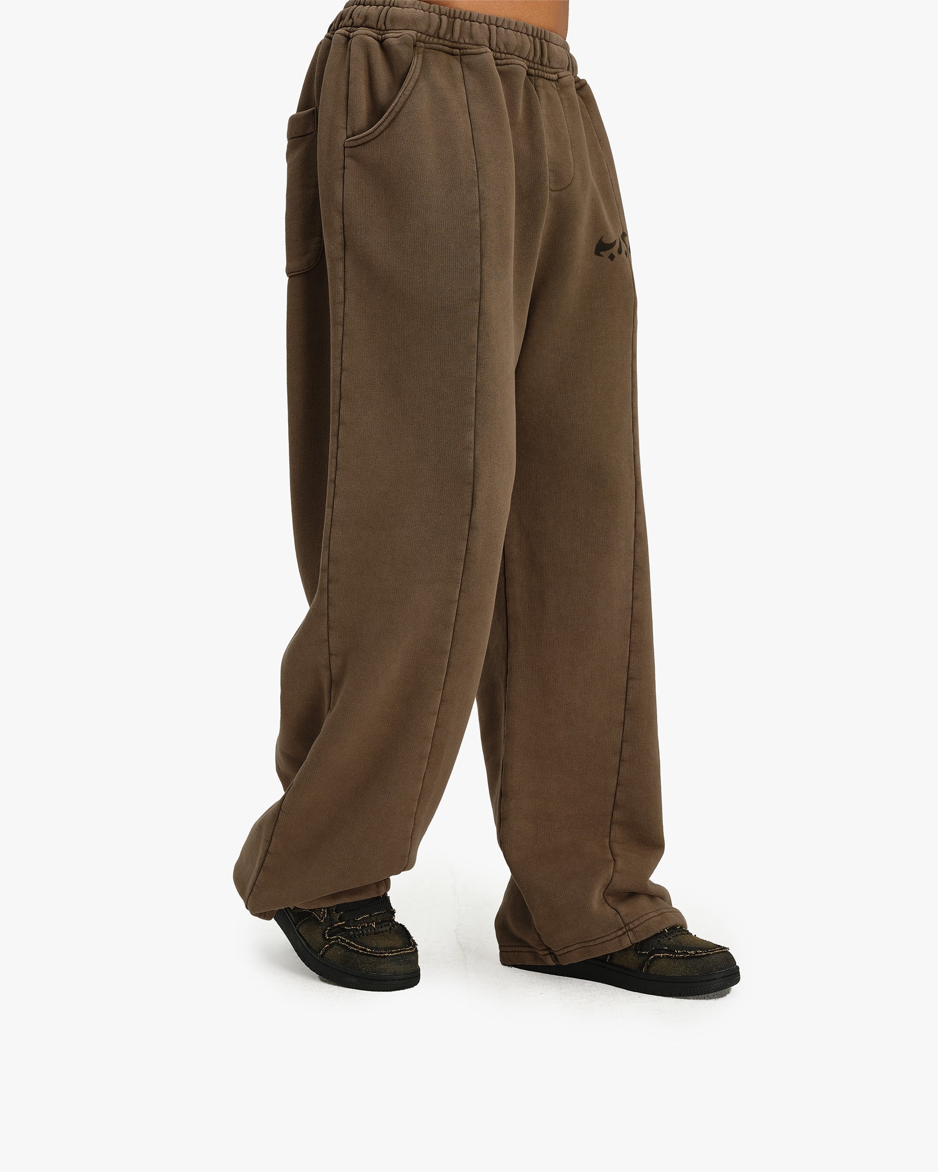 ACID WASHED JOGGER BROWN