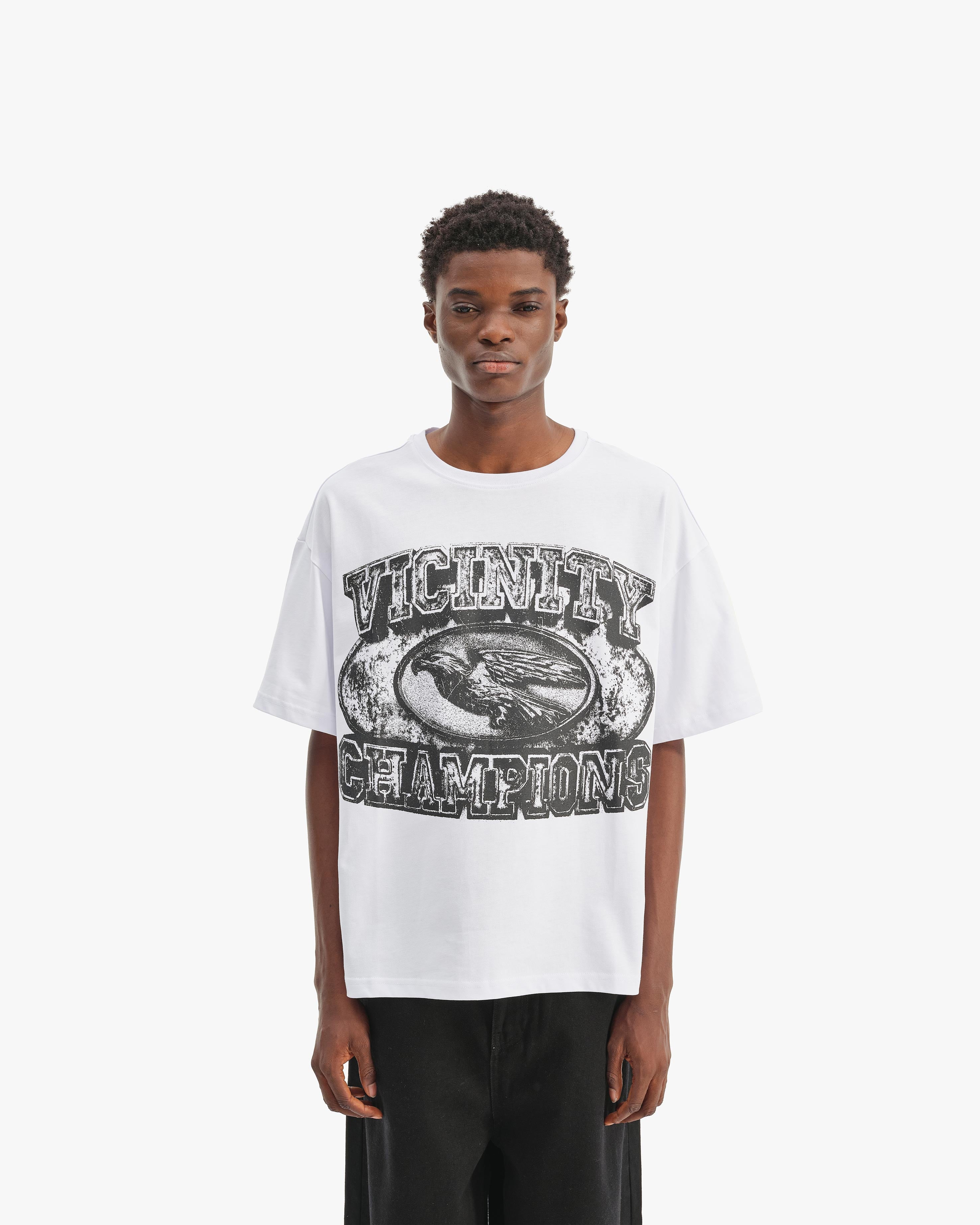 CHAMP EMBLEM TEE BLACK/WHITE