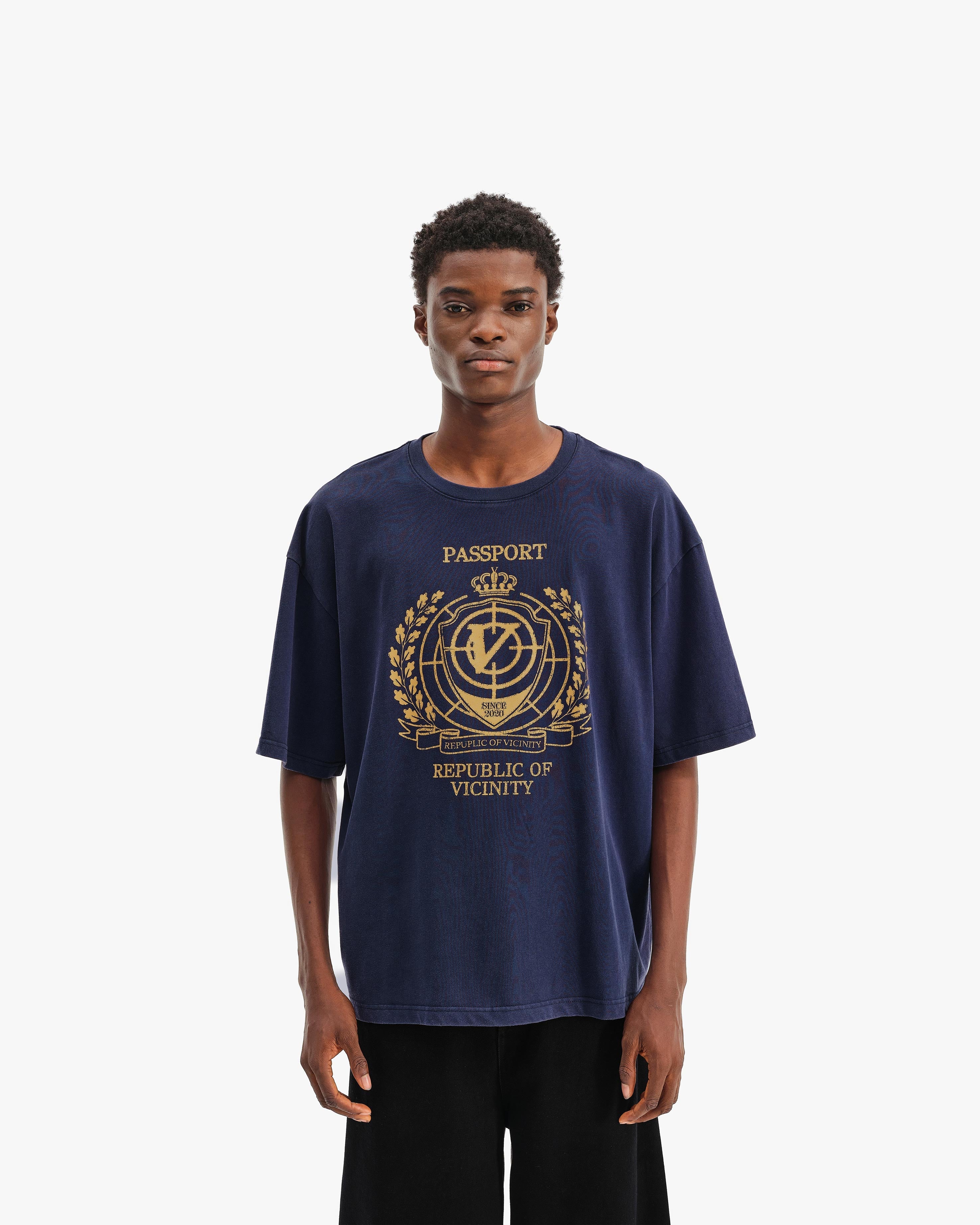 PASSPORT TEE WASHED BLUE