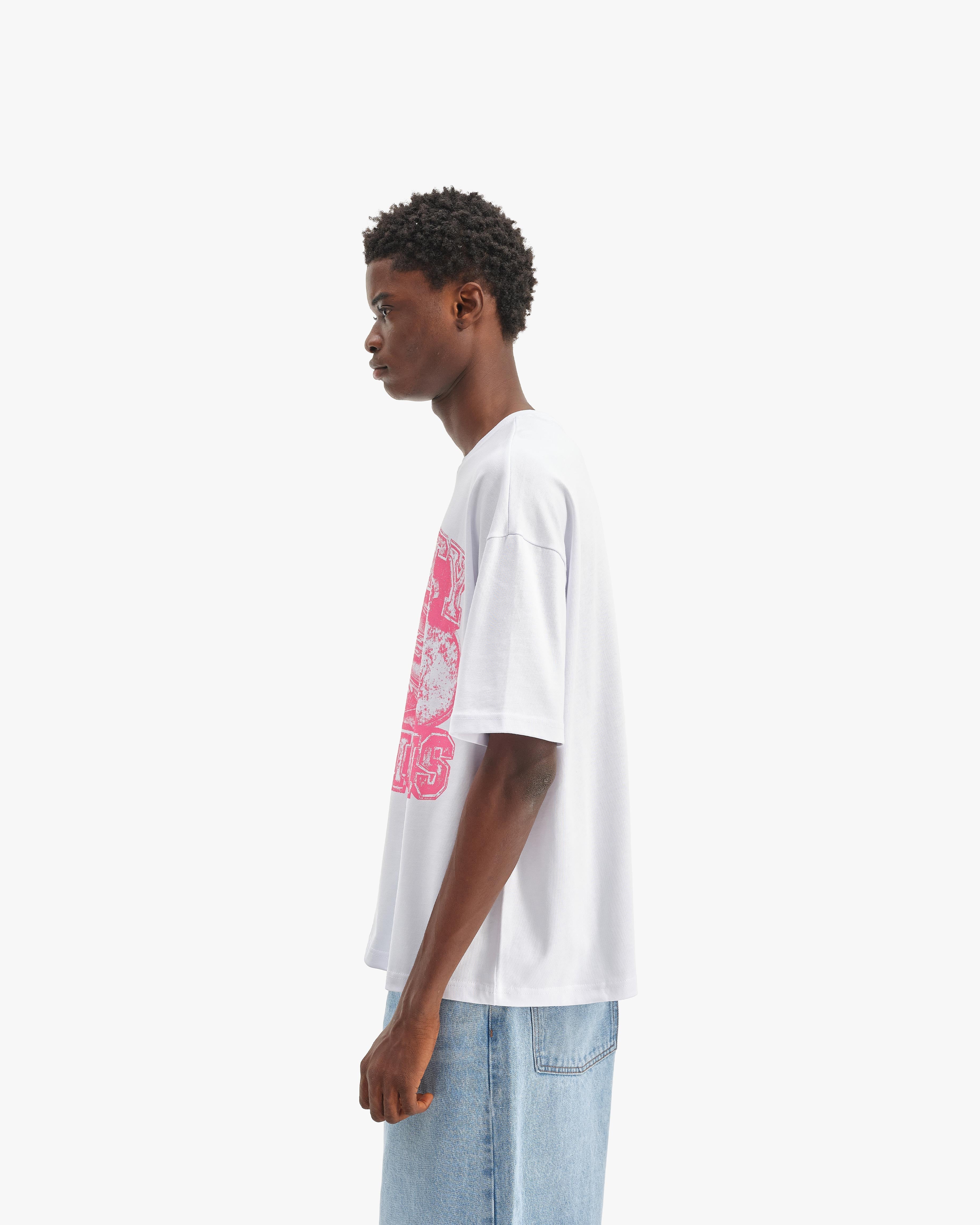 CHAMP EMBLEM TEE PINK/WHITE