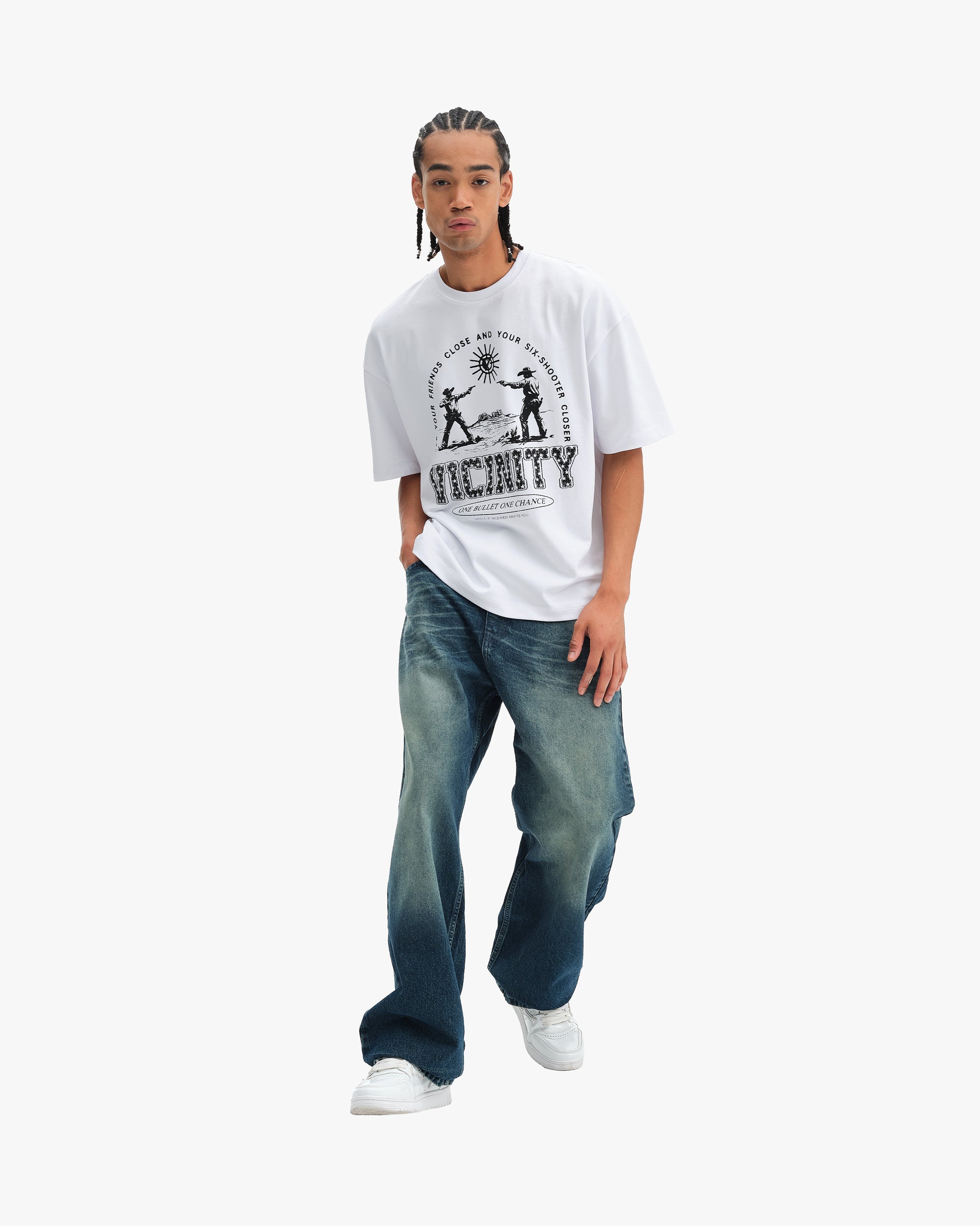 SIX SHOOTER DUEL TEE WHITE