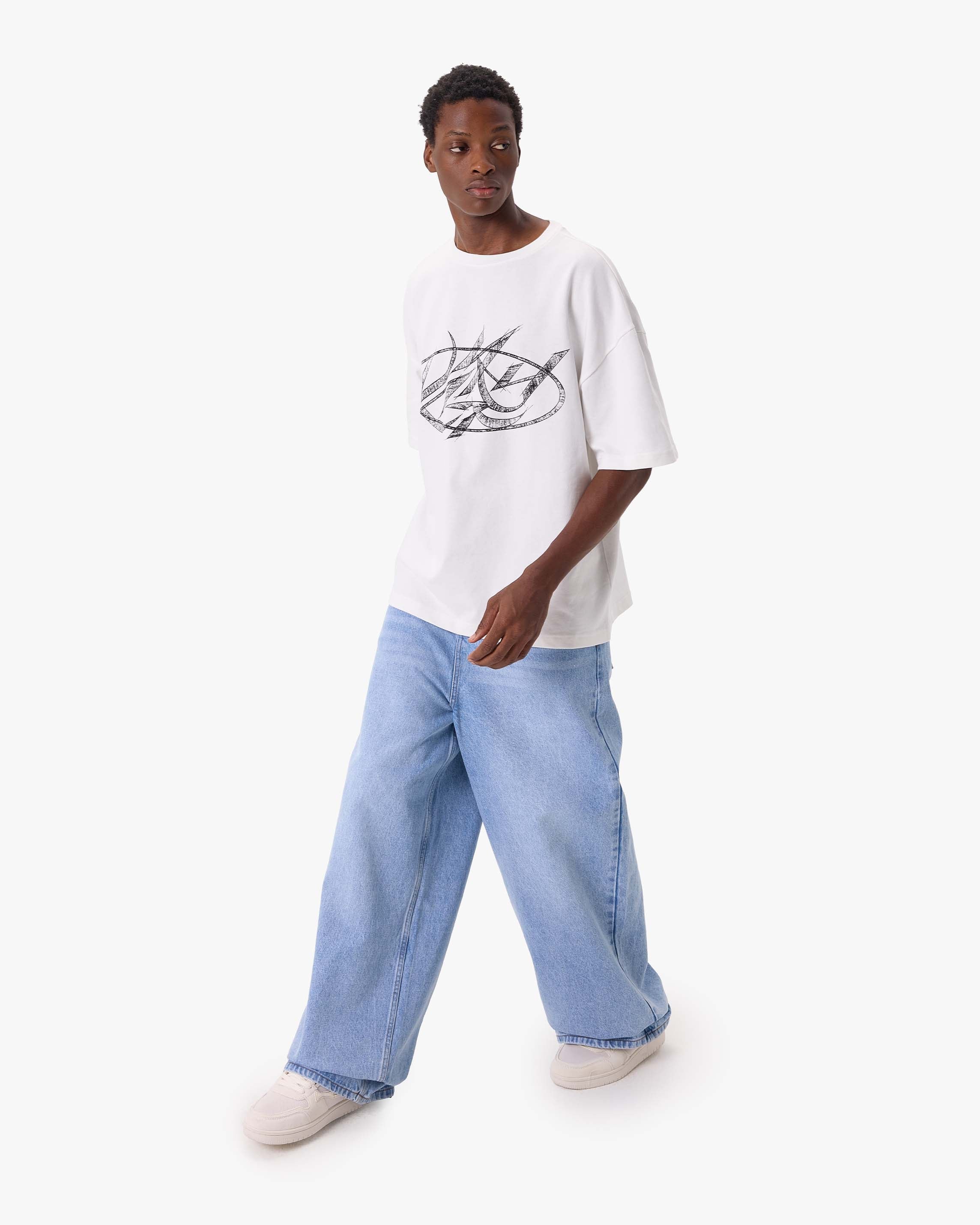 DRAWN SCRIPT TEE WHITE