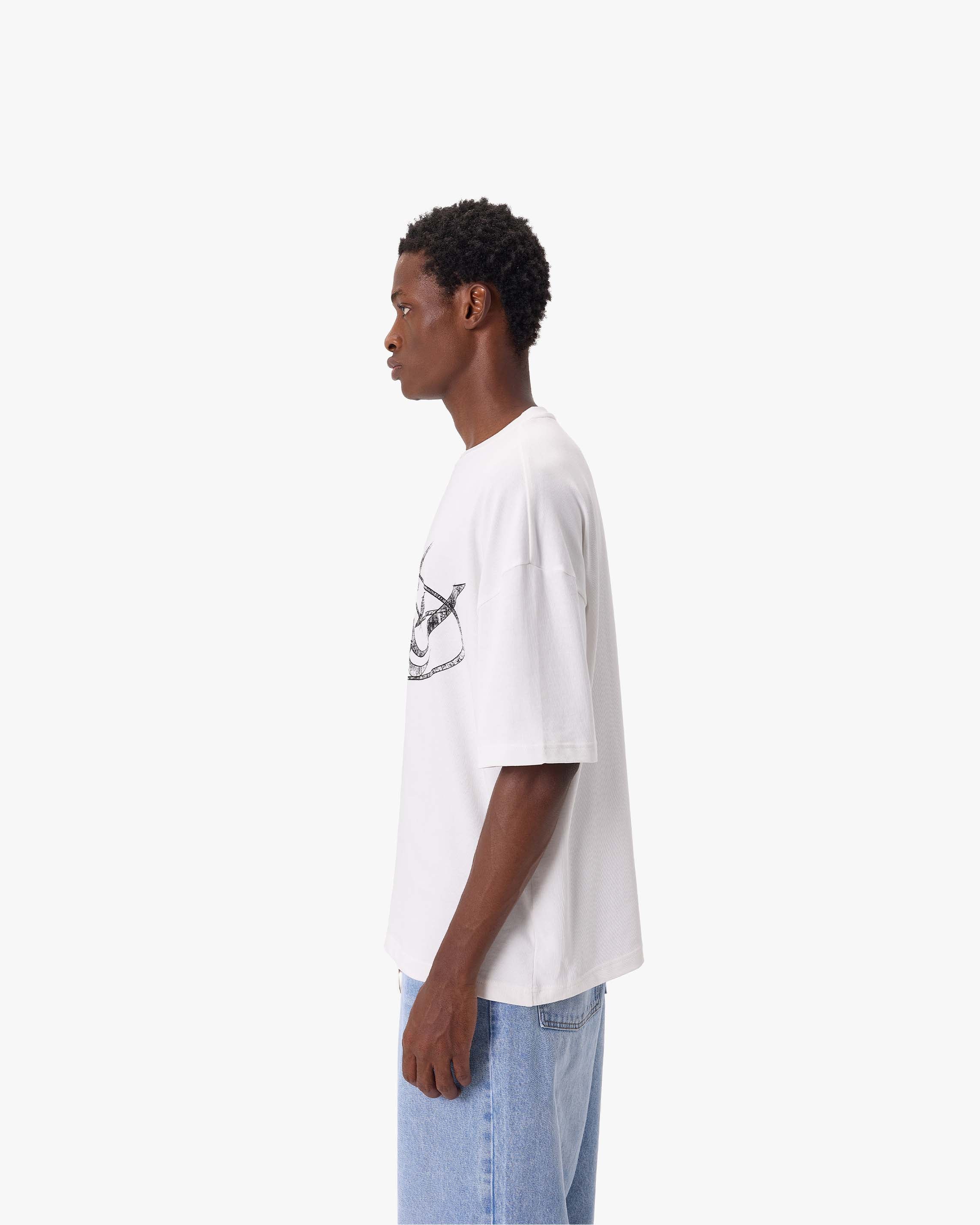 DRAWN SCRIPT TEE WHITE