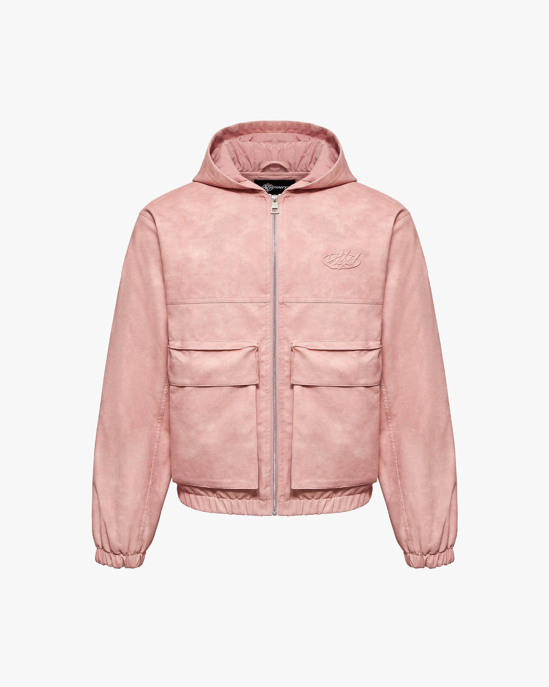 SCRIPT LOGO LEATHER JACKET VINTAGE PINK