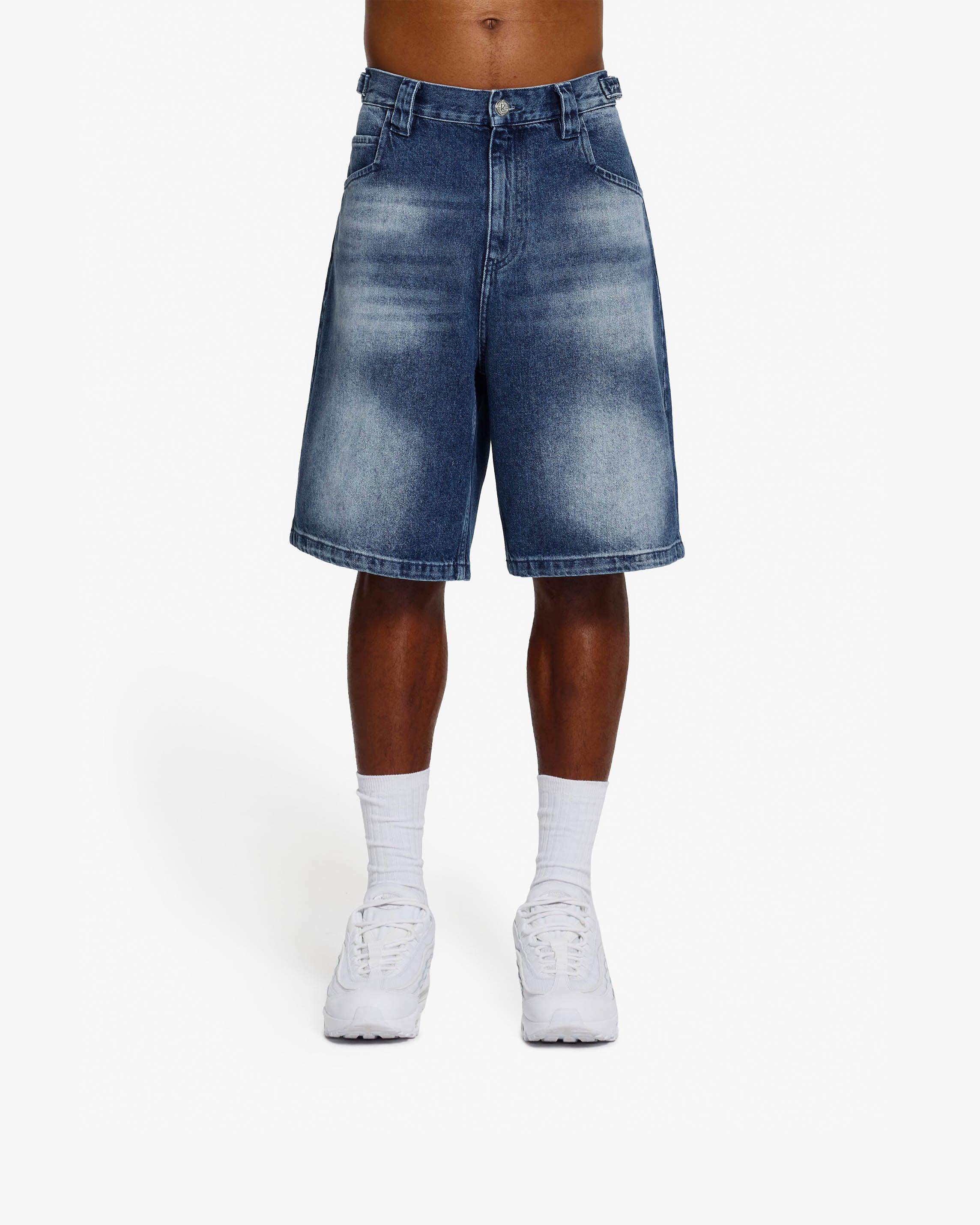 BLUE WASHED DENIM JORTS