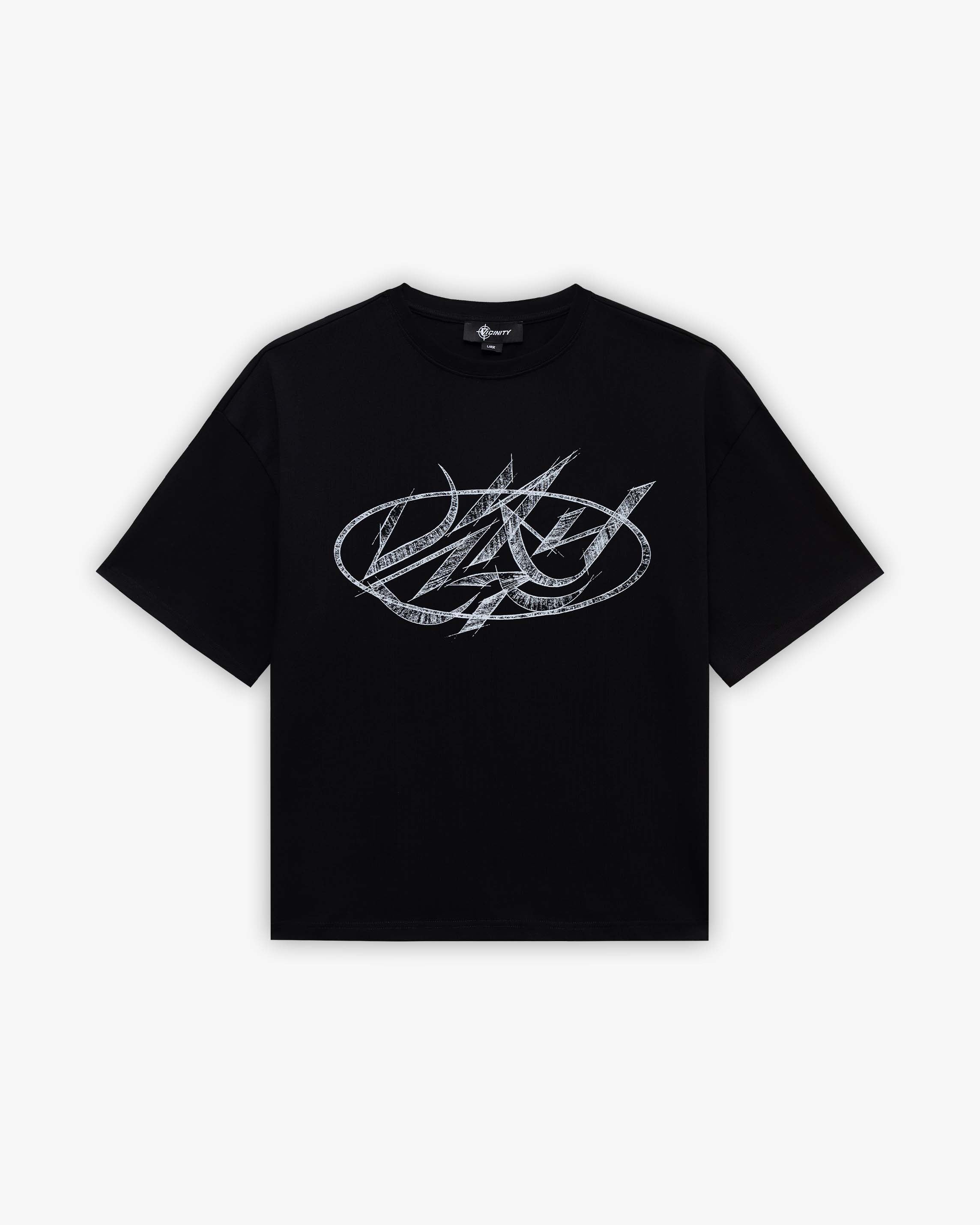 DRAWN SCRIPT TEE BLACK