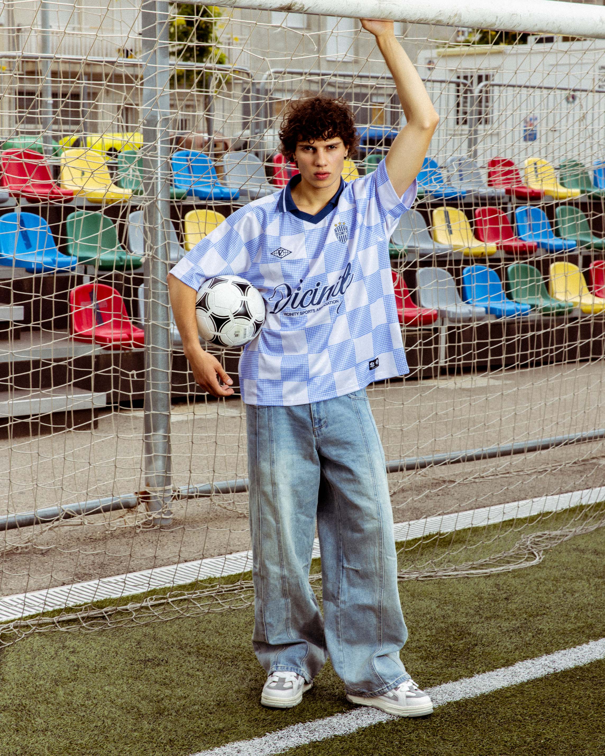 CARO CHECKER JERSEY BLUE/WHITE