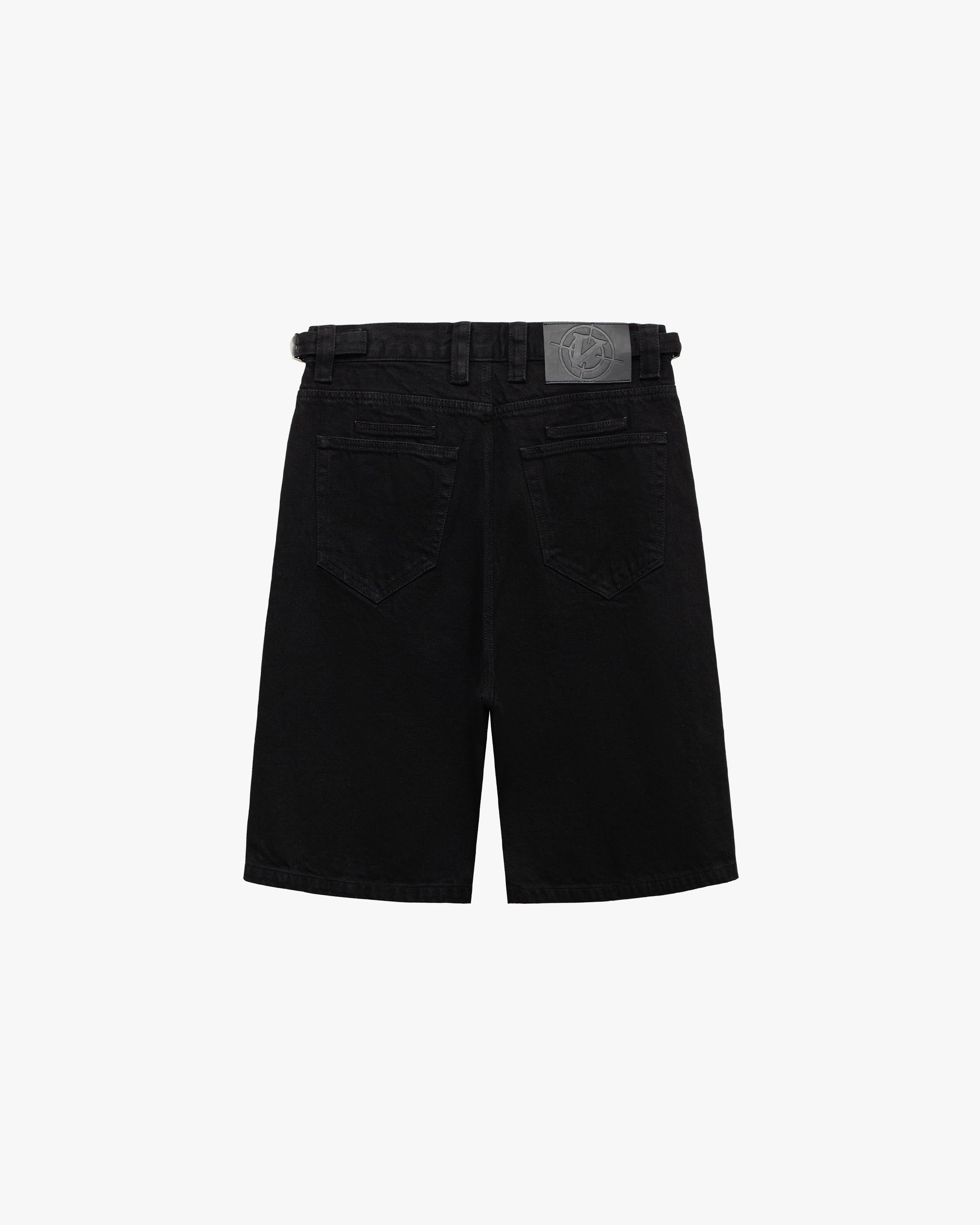 MIDNIGHT BLACK DENIM JORTS
