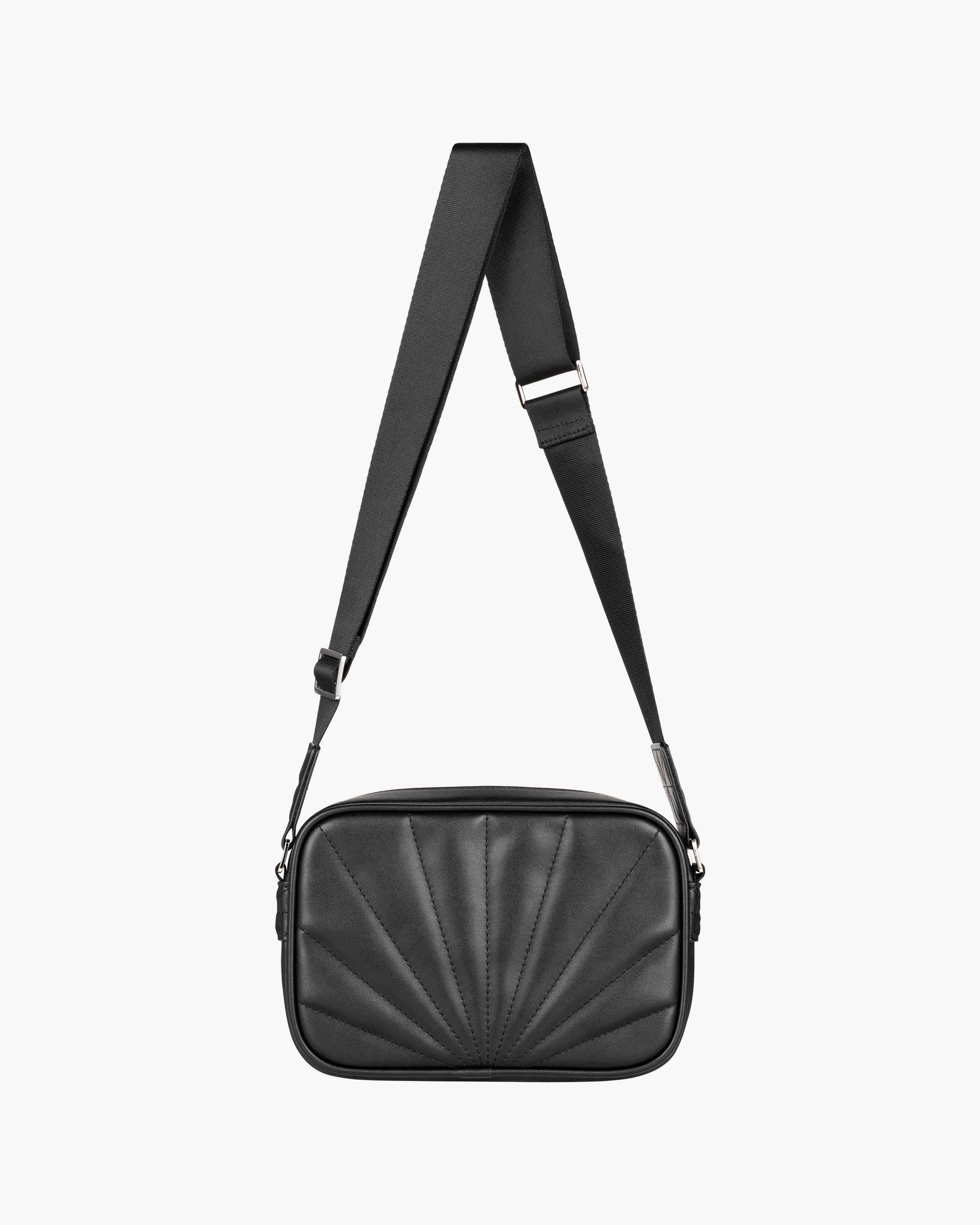 DEBOSSED LOGO SHOULDER BAG - BLACK