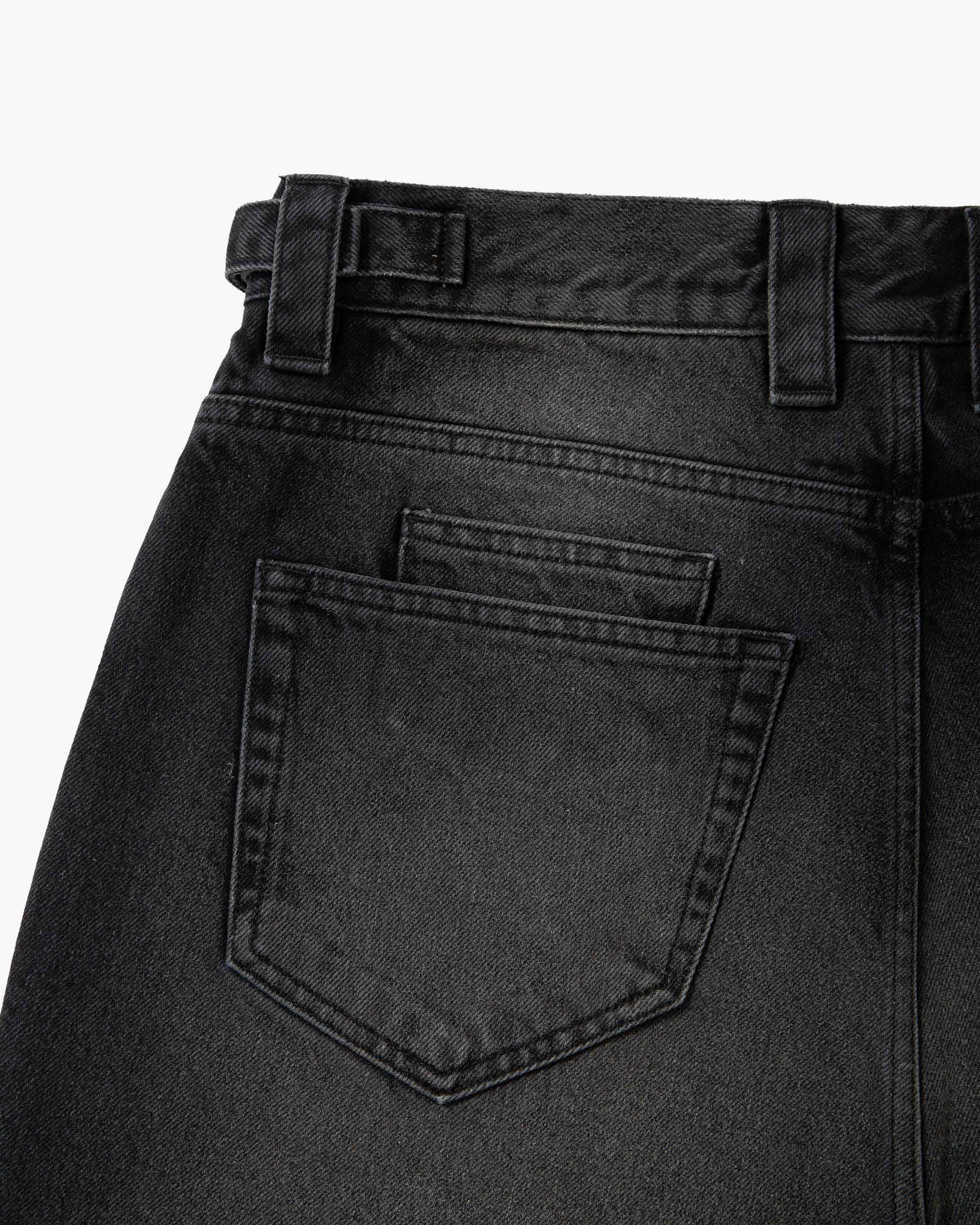 FADED BLACK DENIM JORTS