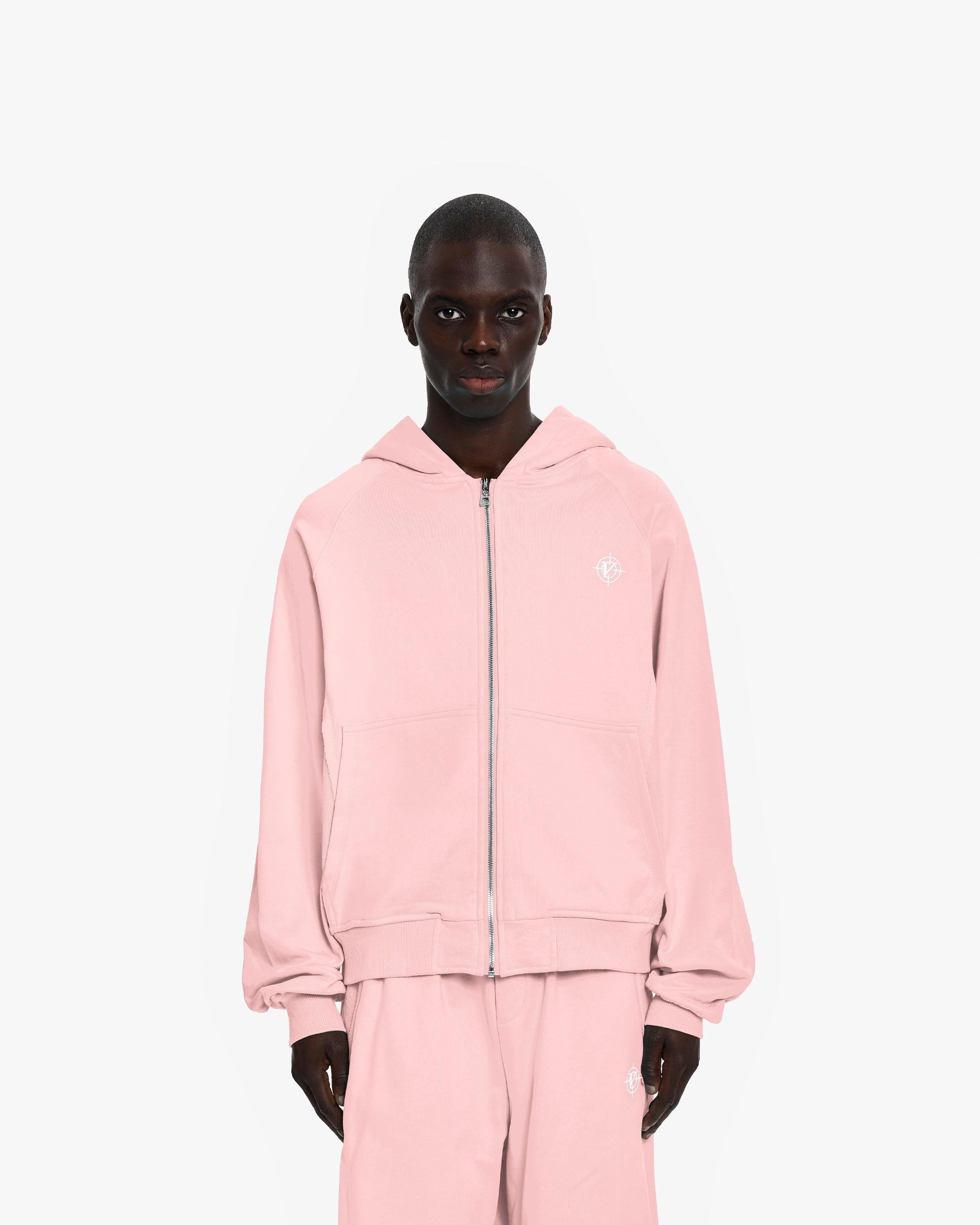 INSIDE OUT ZIP HOODIE PINK