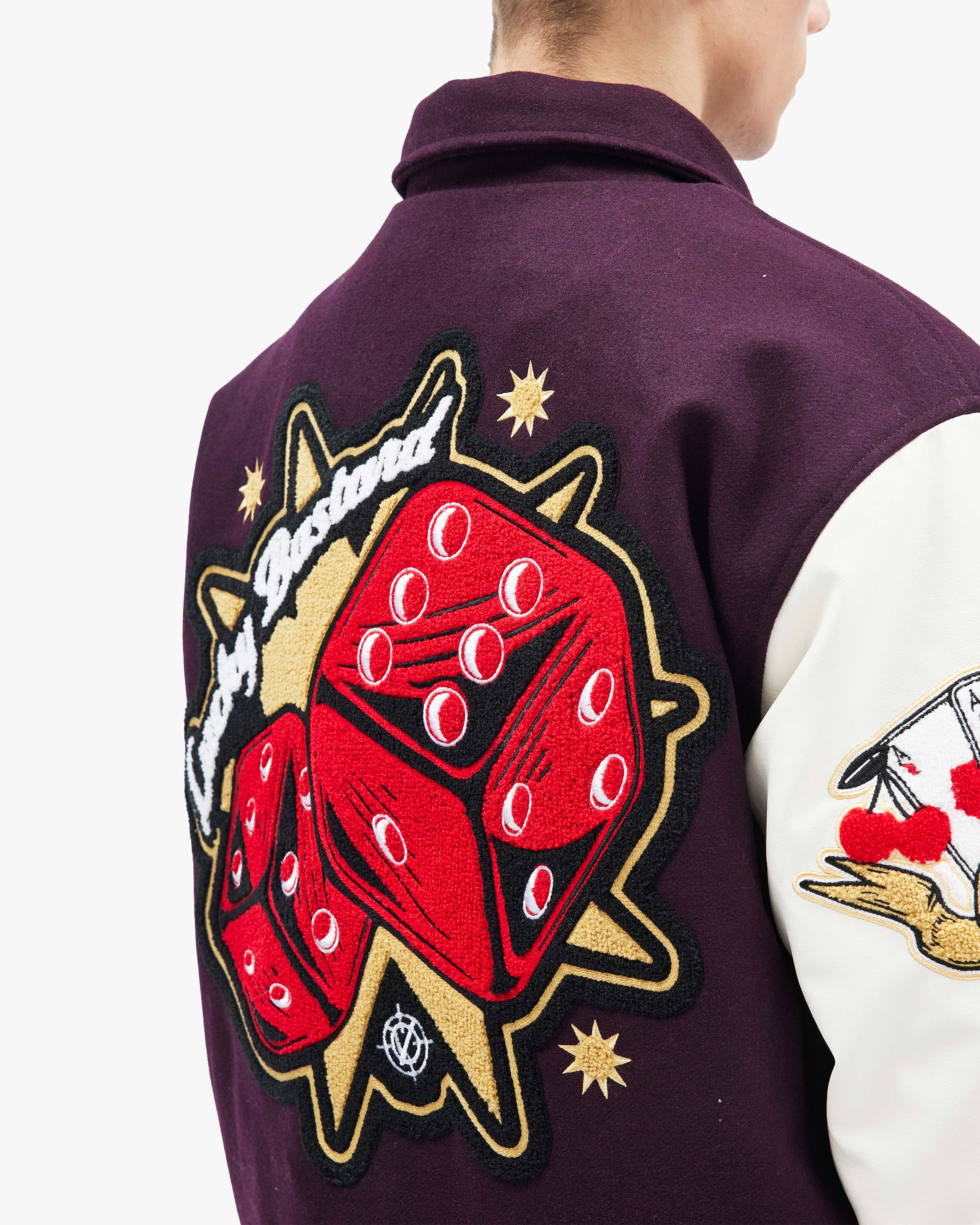 GAMBLER VARSITY JACKET BORDEAUX RED
