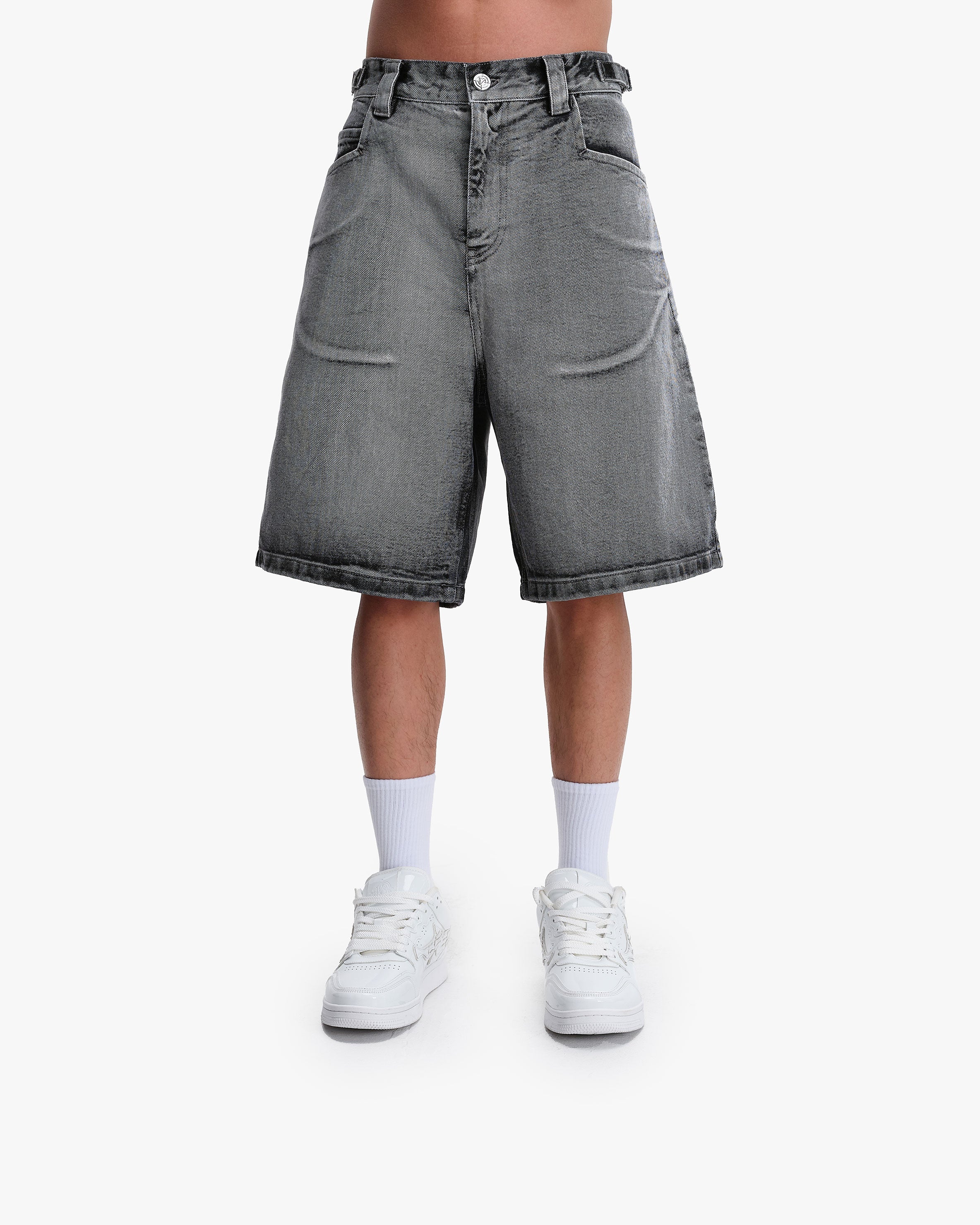 IVORY DENIM JORTS