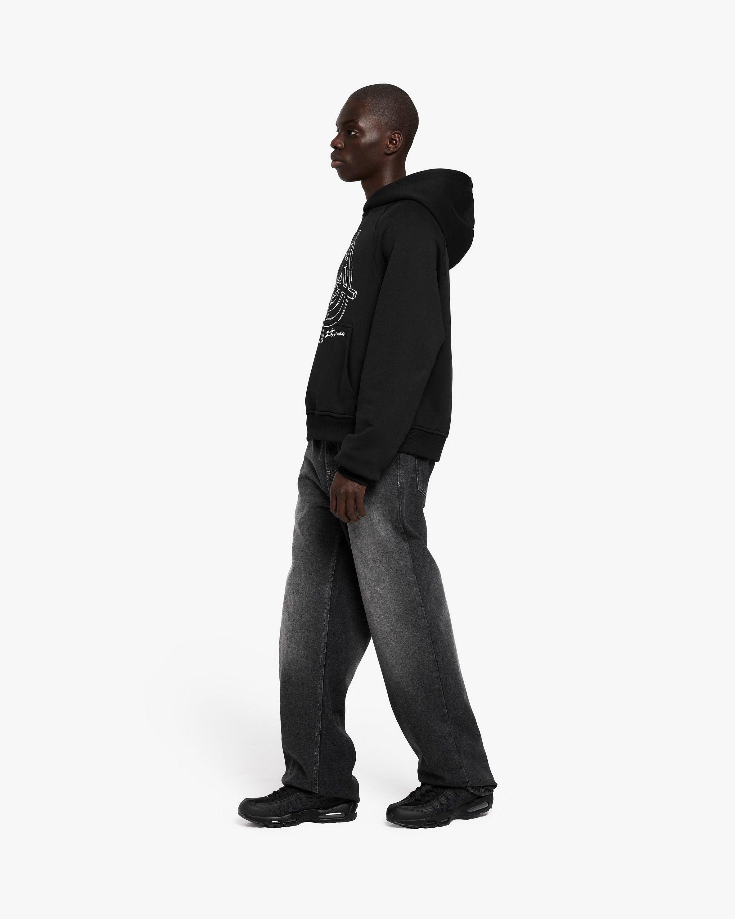 CONSTRUCTION LOGO HOODIE BLACK