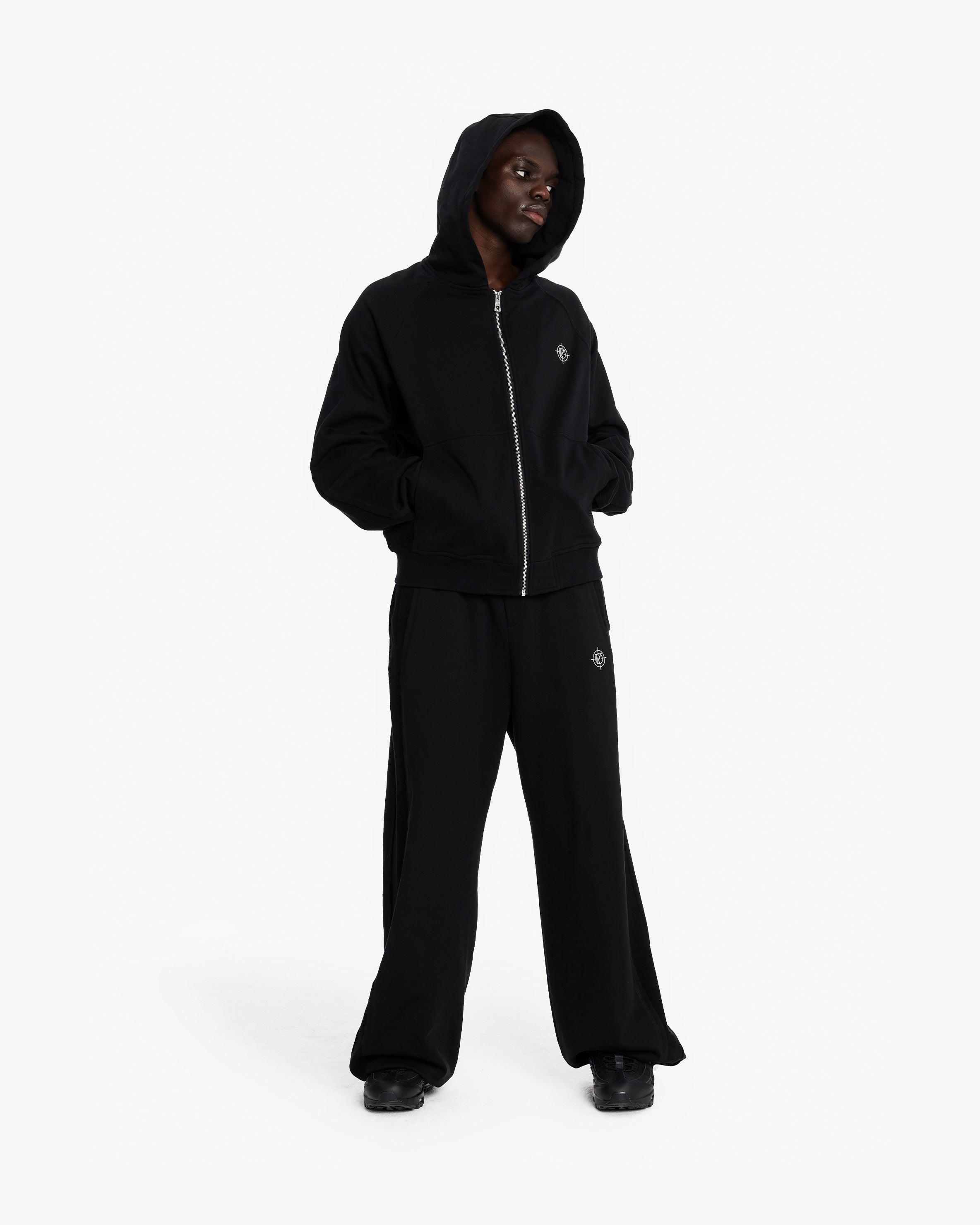 INSIDE OUT ZIP HOODIE BLACK