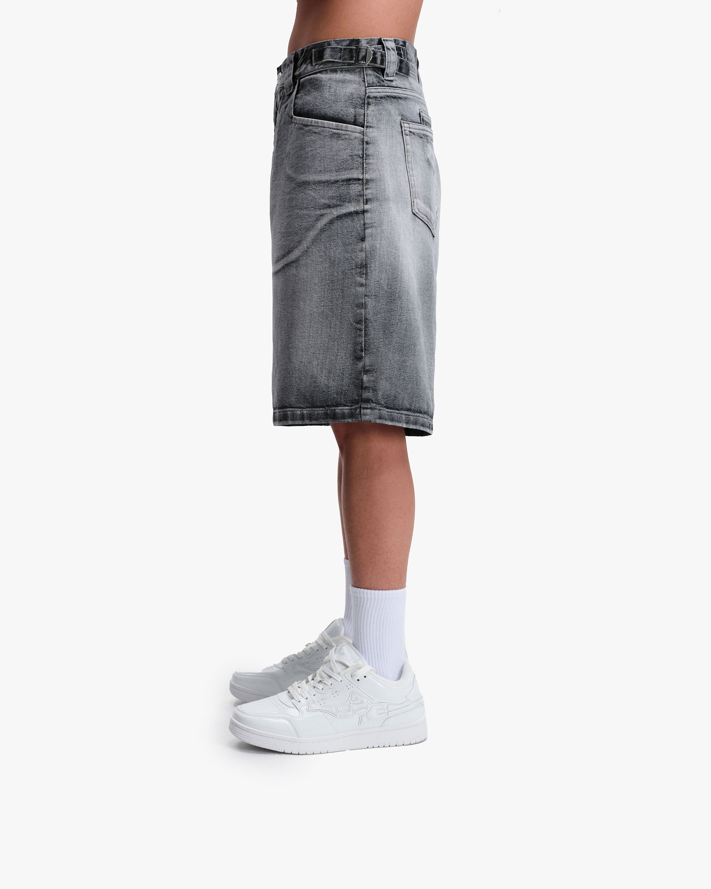 IVORY DENIM JORTS