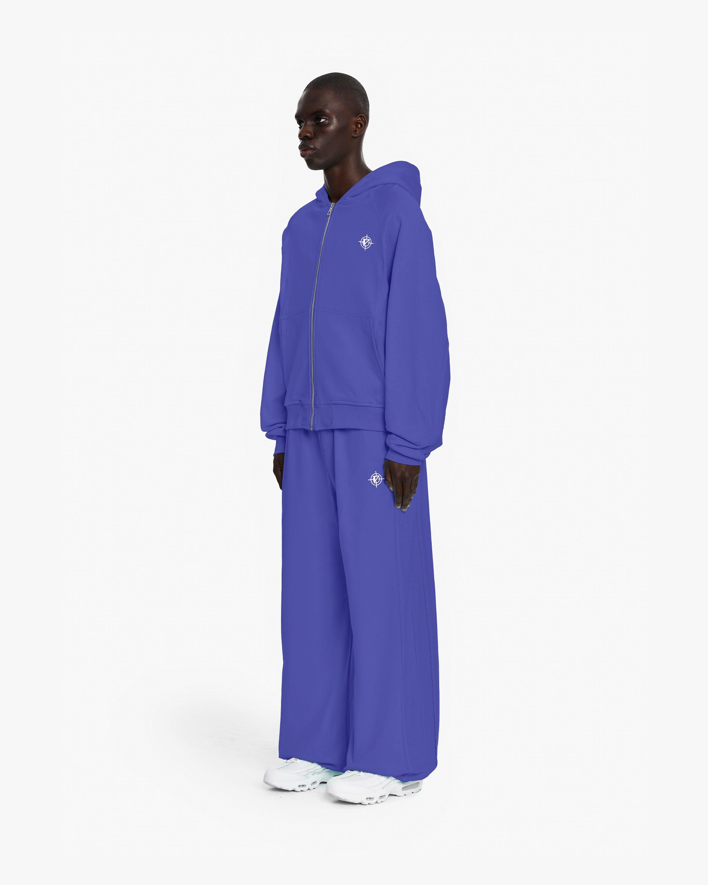 INSIDE OUT ZIP HOODIE OCEAN BLUE