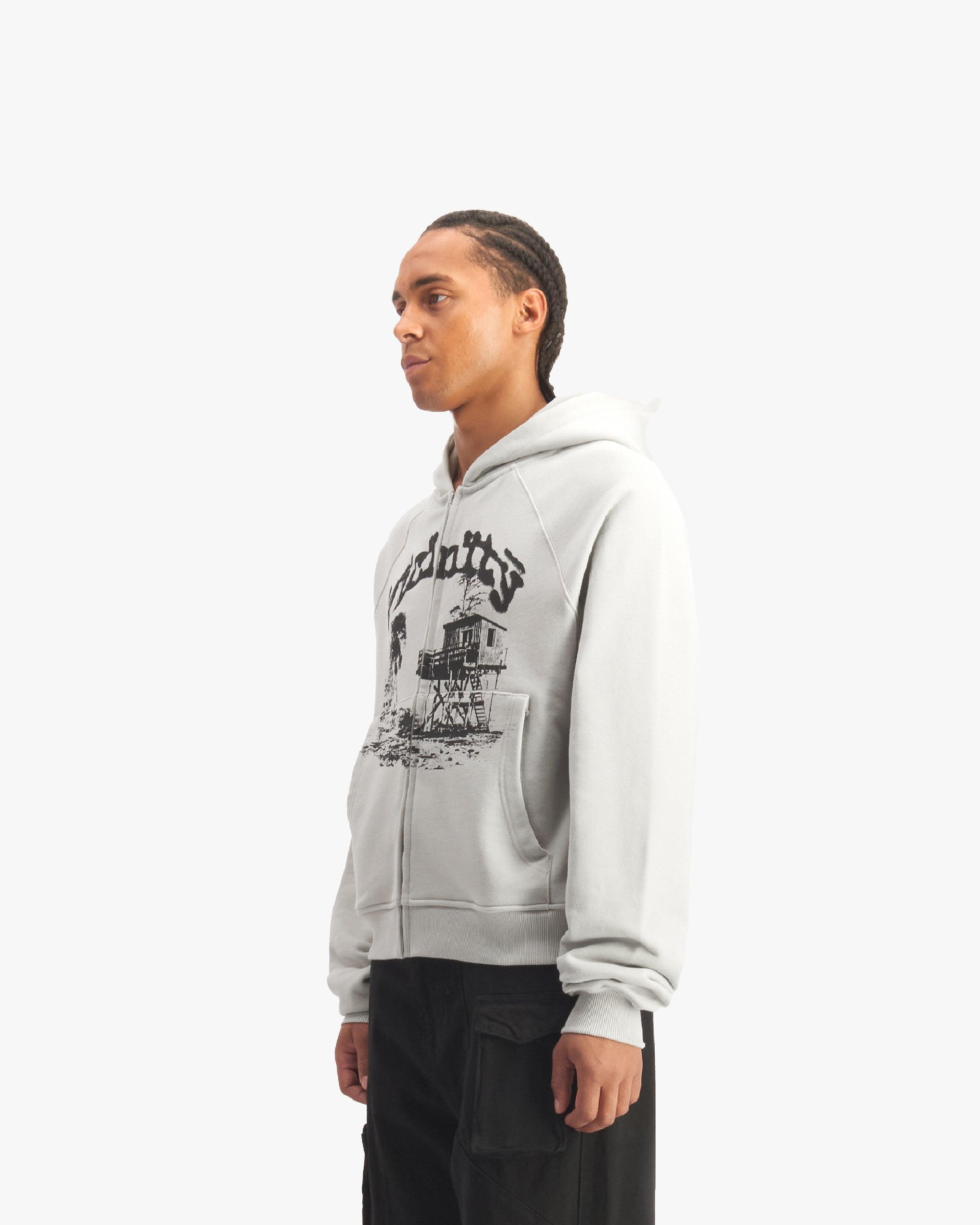 SHOOTING HOUSE ZIP HOODIE LIGHT GREY