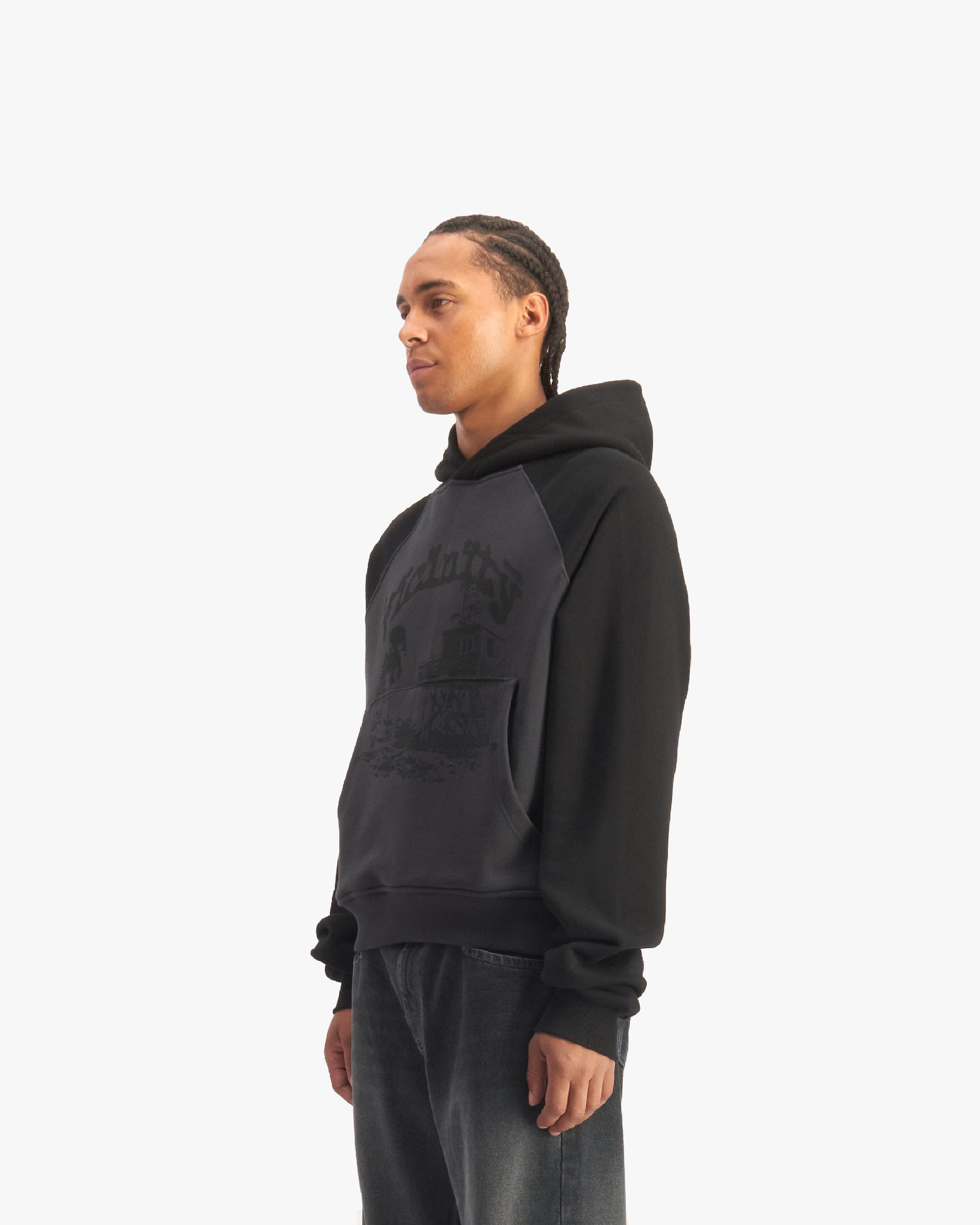 BICOLOR SHOOTING HOUSE HOODIE DARK GREY/BLACK