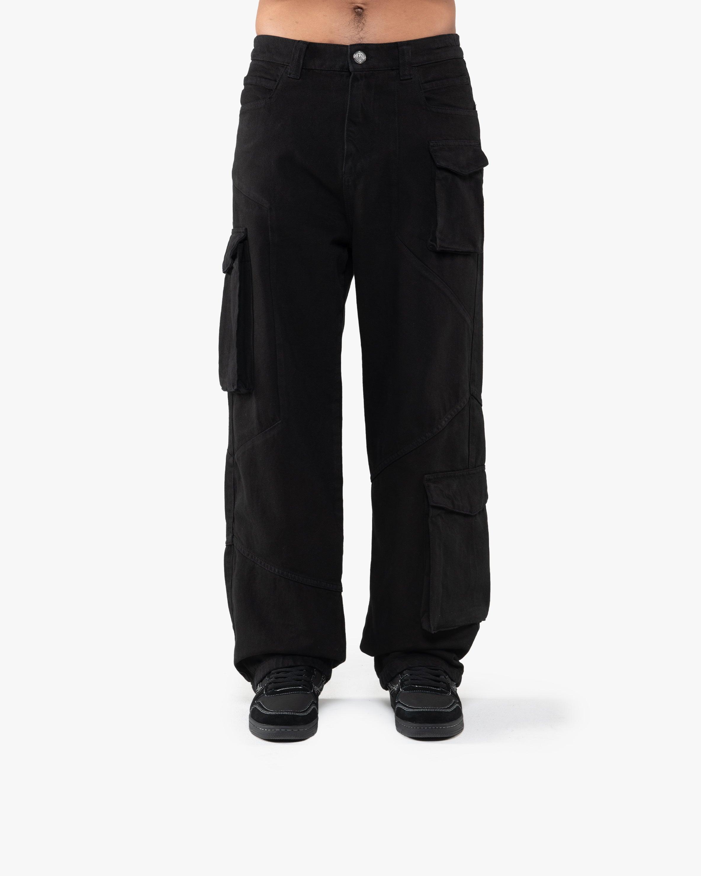 ASYMETRICAL CARGOPANTS BLACK