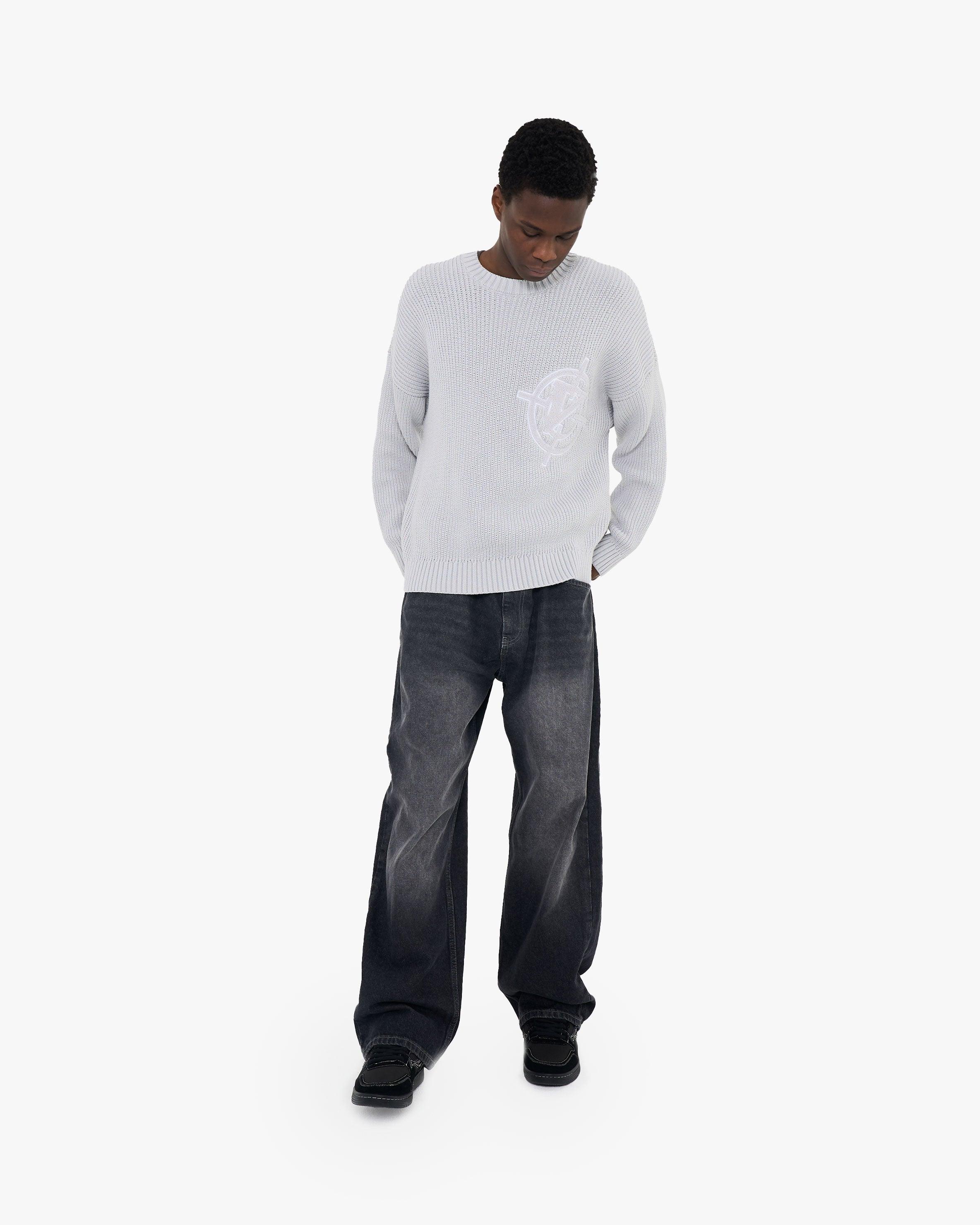 V-LOGO KNITWEAR LIGHT GREY