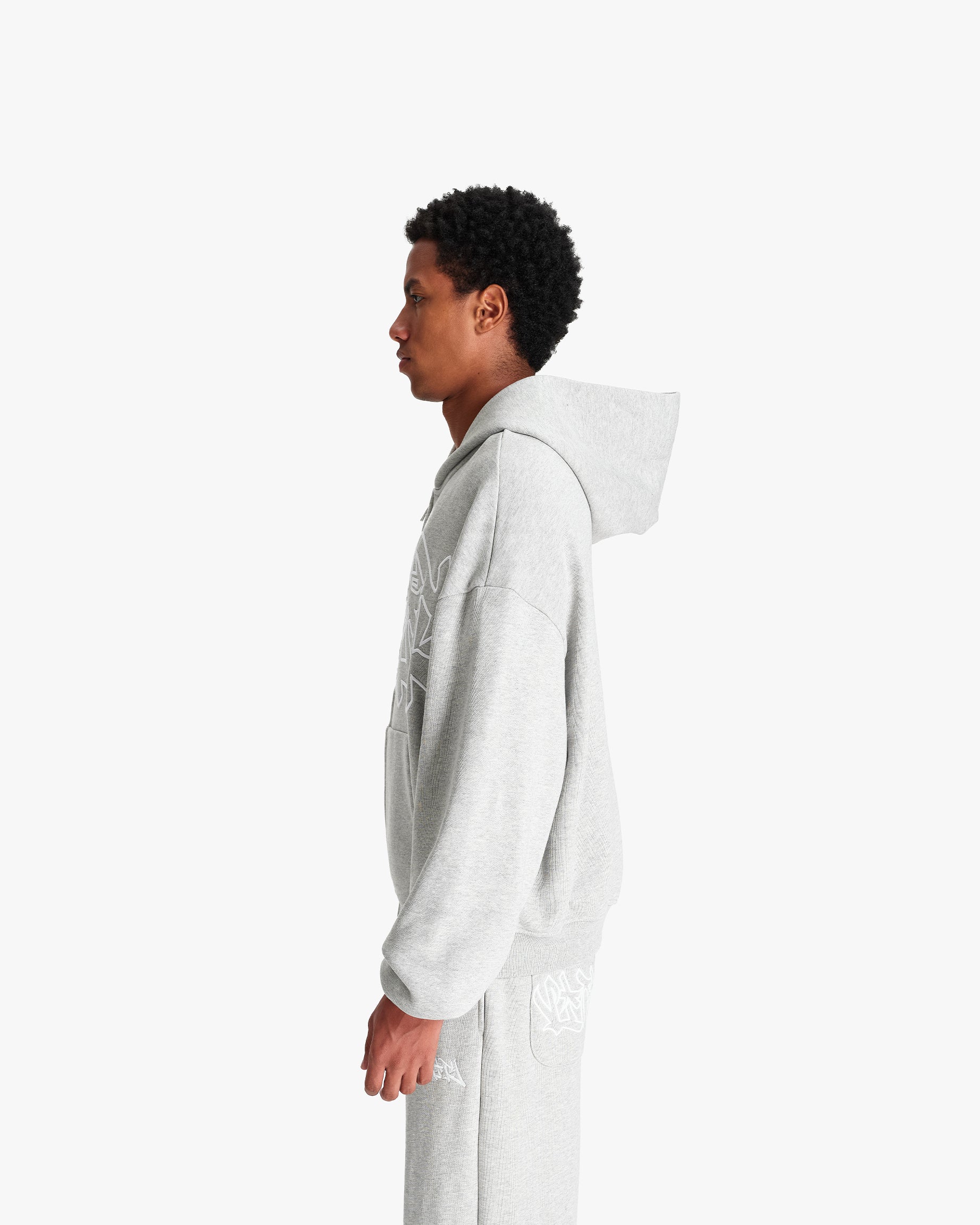 GRAFFITI ZIP-HOODIE GREY MELANGE