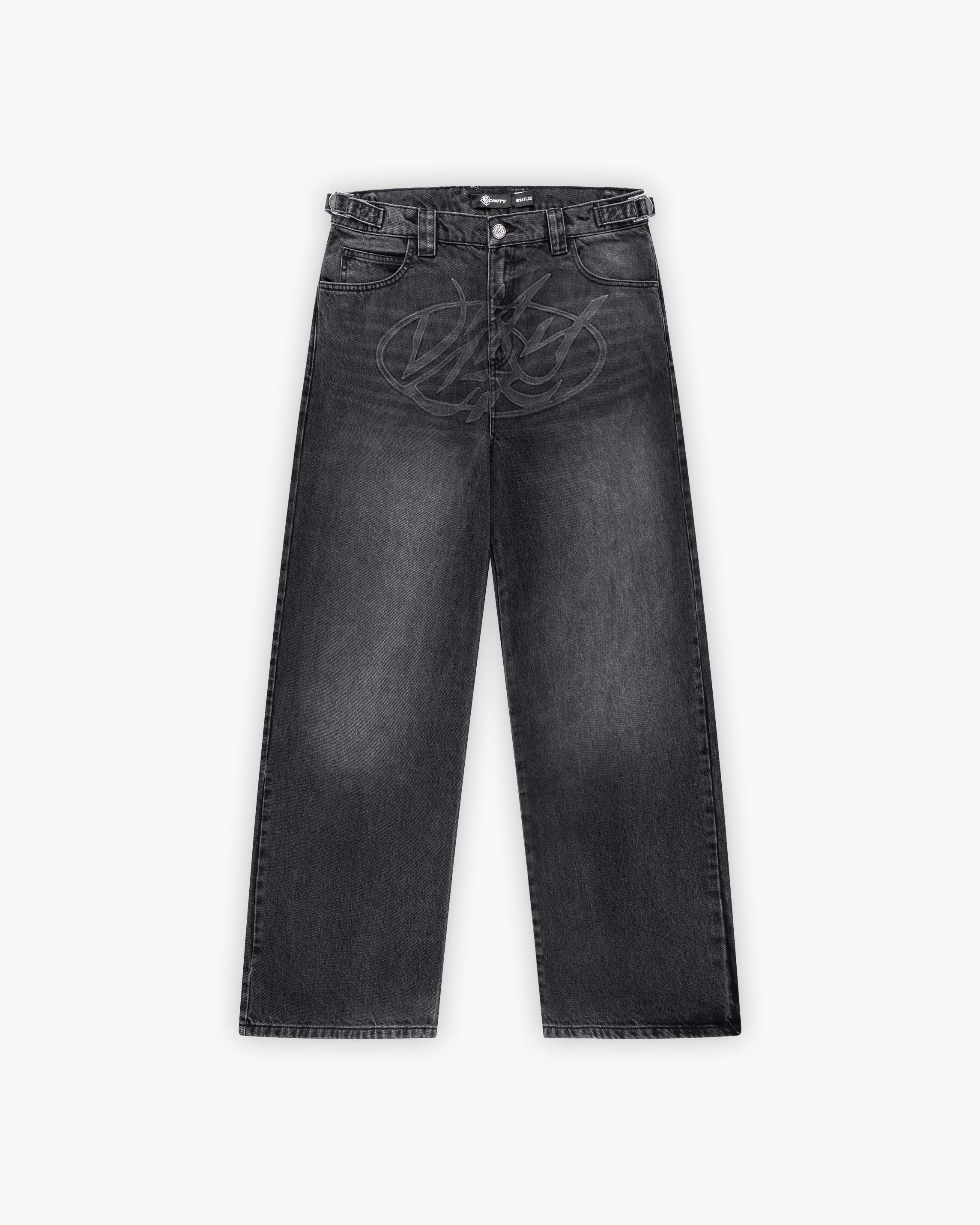 EMBOSSED SCRIPT LOGO DENIM BLACK