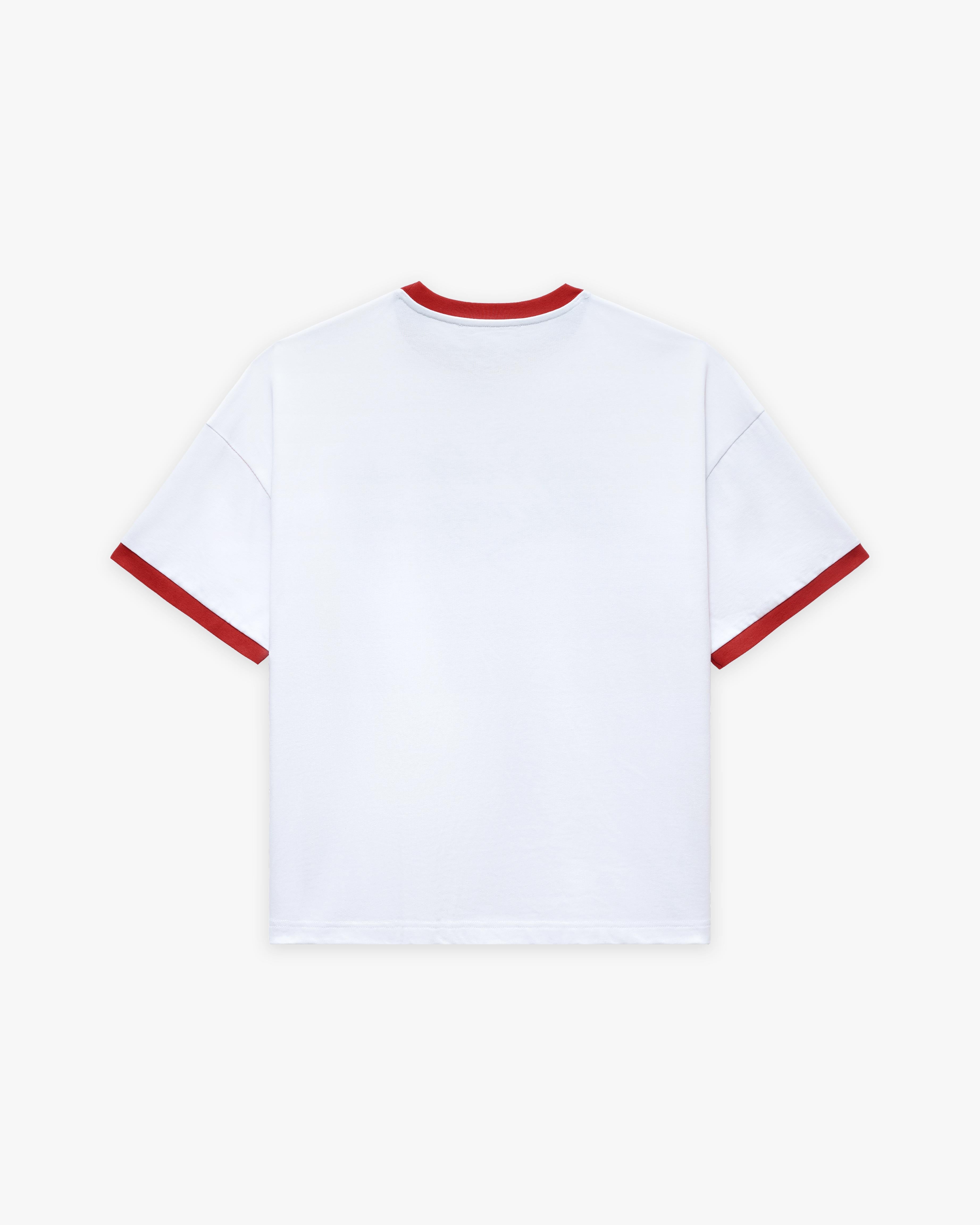 SIGNATURE TEE WHITE/RED