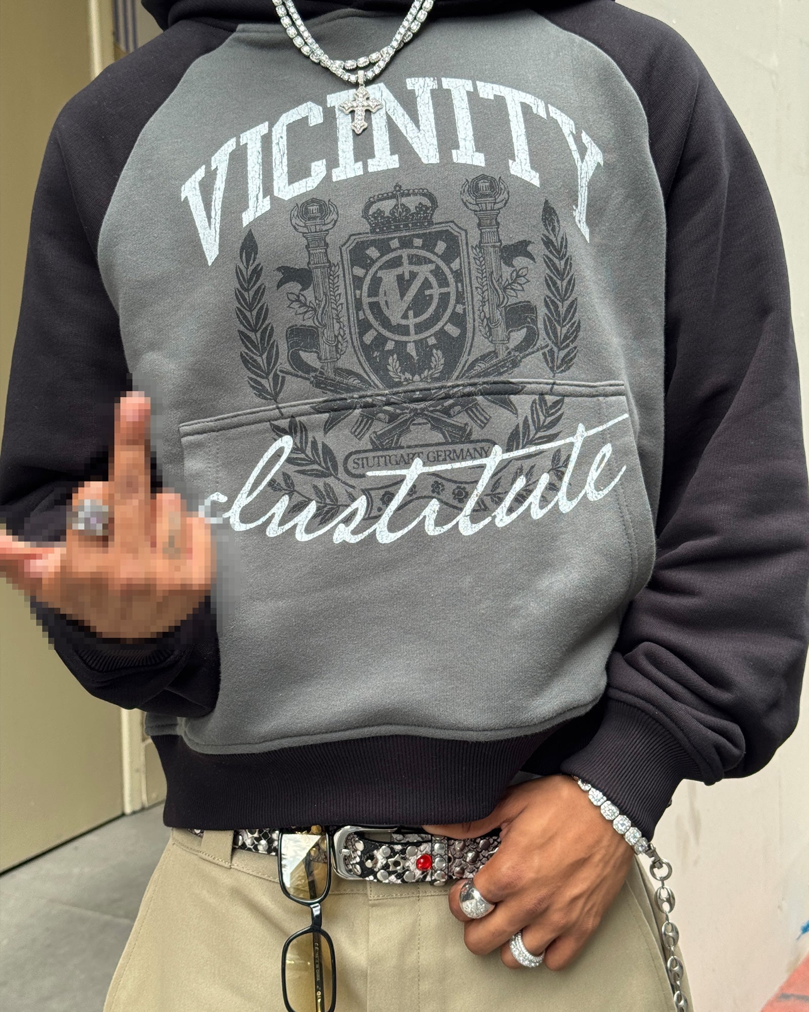 INSTITUTE HOODIE GREY/BLACK