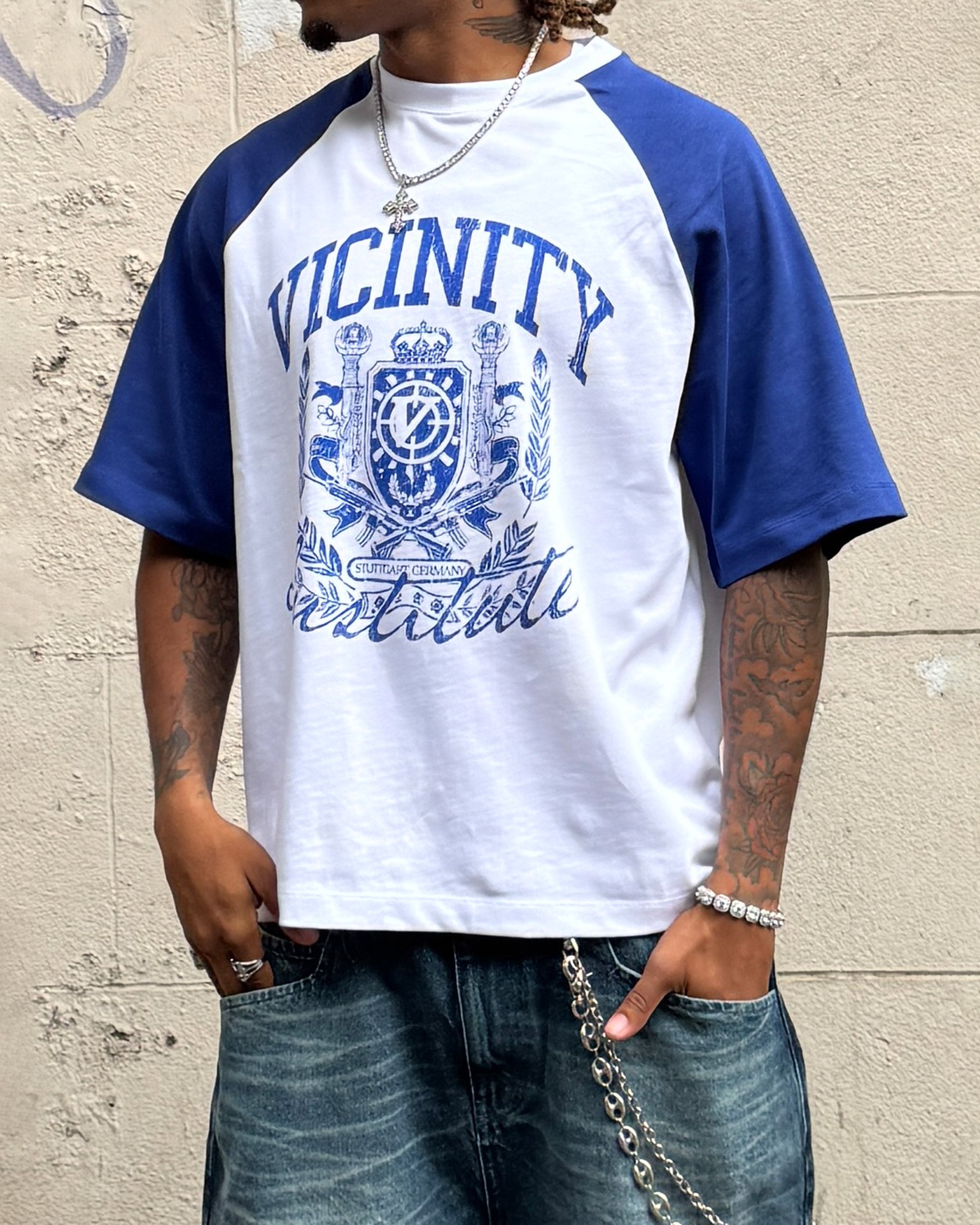 INSTITUTE TEE WHITE/BLUE