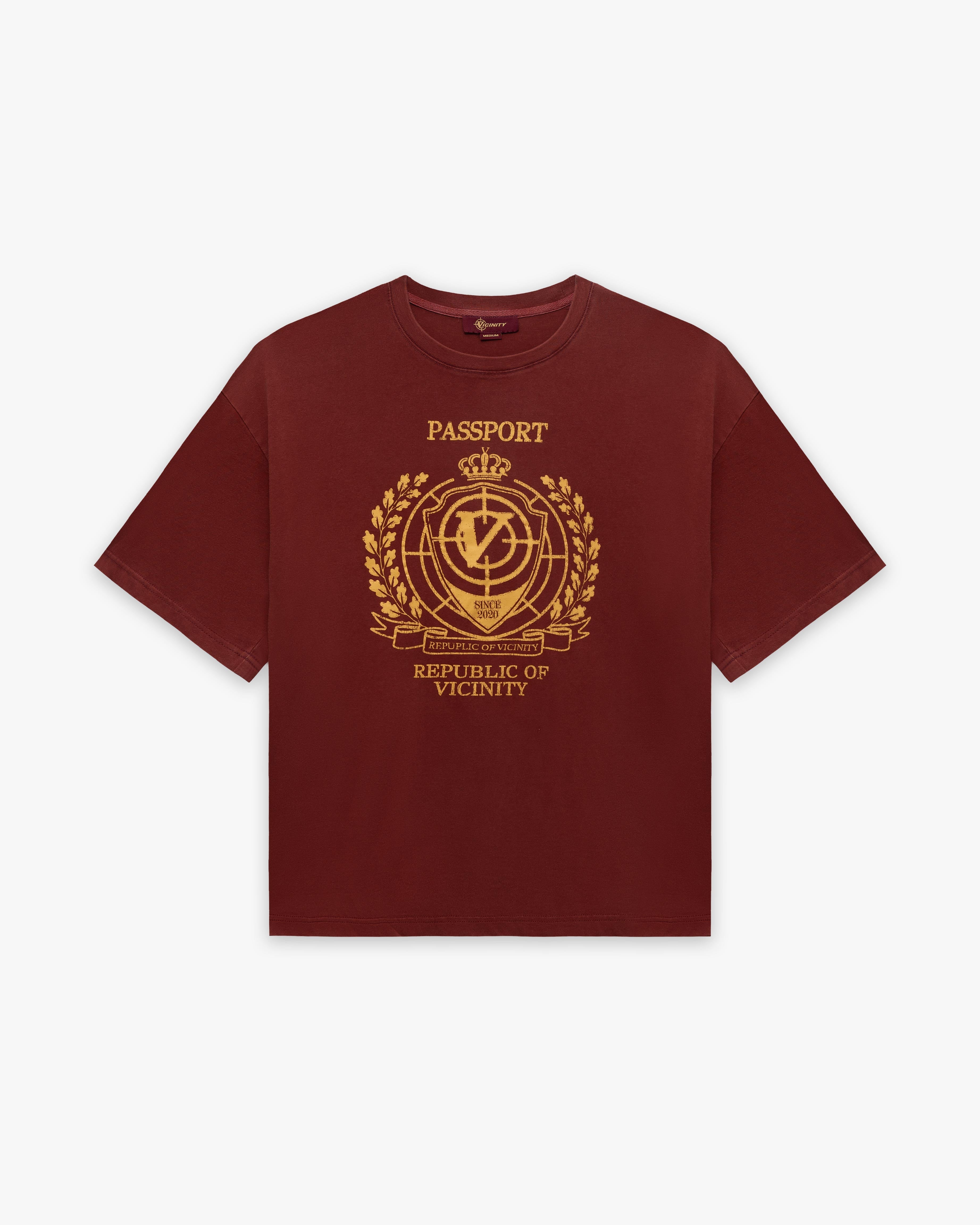 PASSPORT TEE WASHED RED