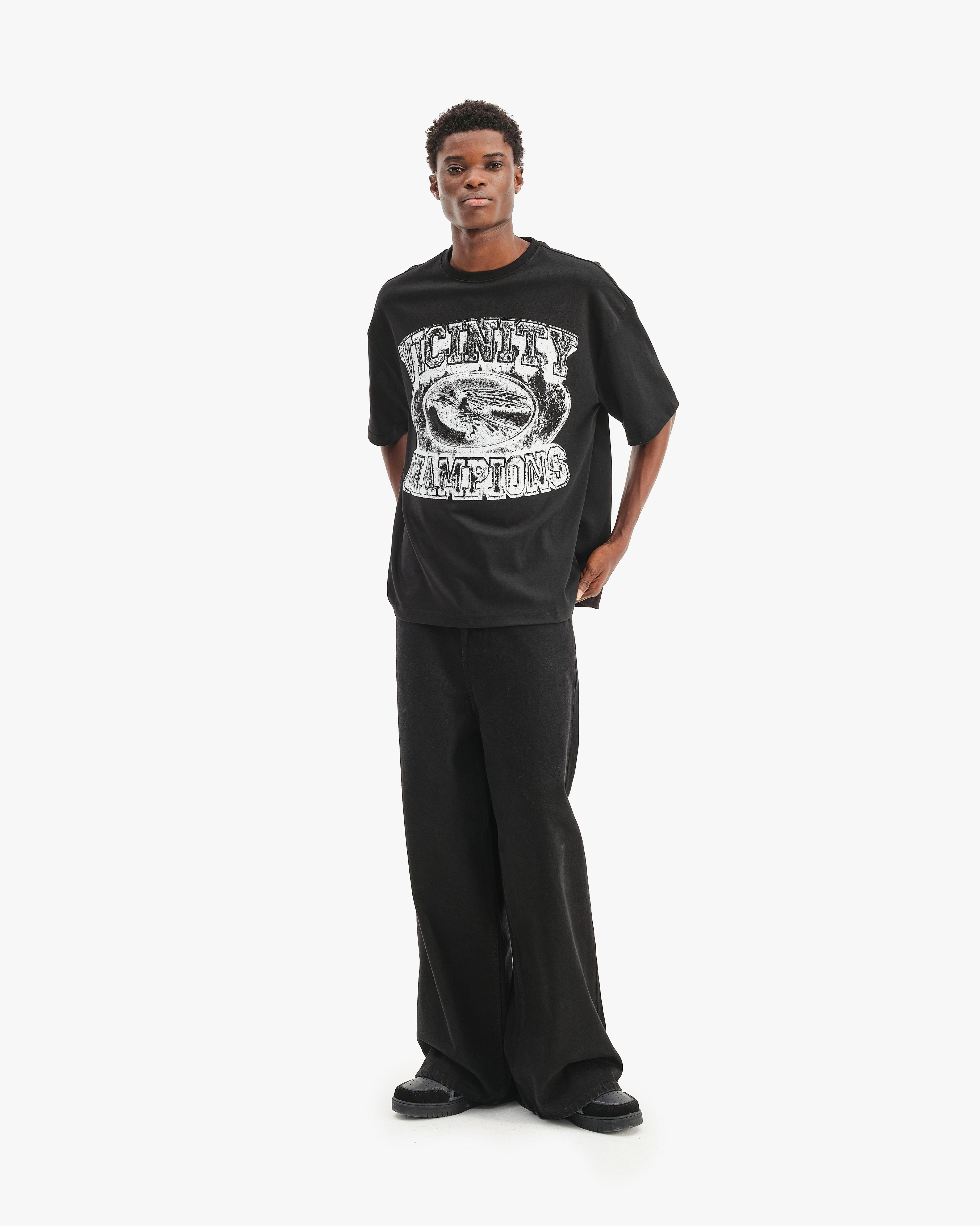 CHAMP EMBLEM TEE WHITE/BLACK