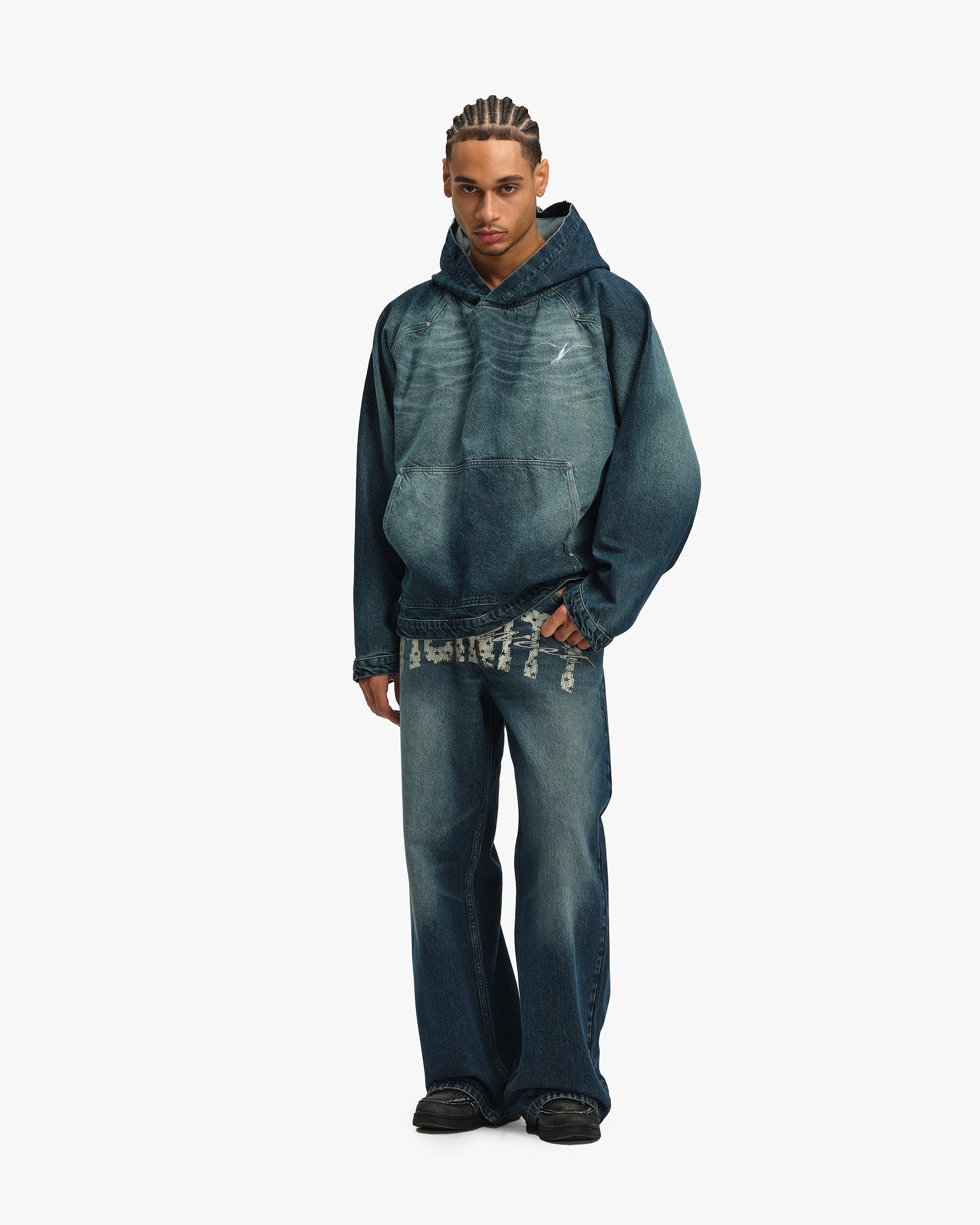 WILD SOUTH DENIM HOODIE LAKE